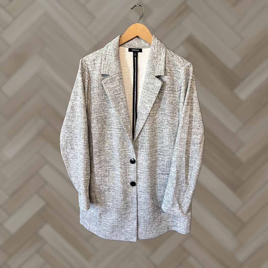 Torrid Torrid Blazer Jacket Long Sleeve Gray Womens Plus Size 1 Size XS / US 0-2 / IT 36-38 - 1 Thumbnail