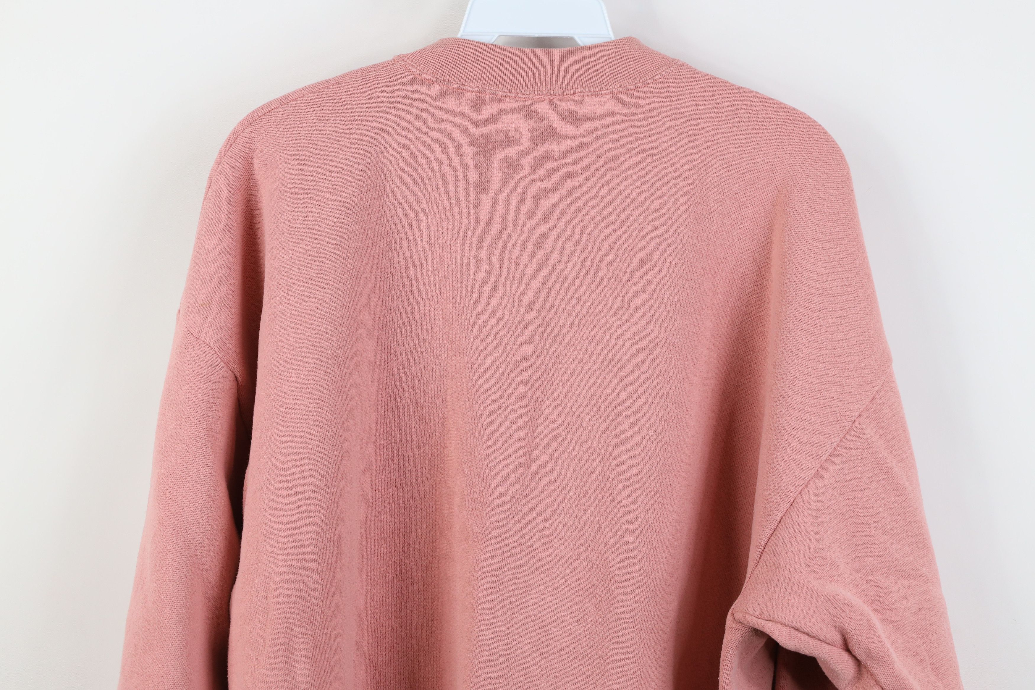 Vintage Vintage 90s Streetwear Blank Crewneck Sweatshirt Light Pink Size US XL / EU 56 / 4 - 10 Thumbnail