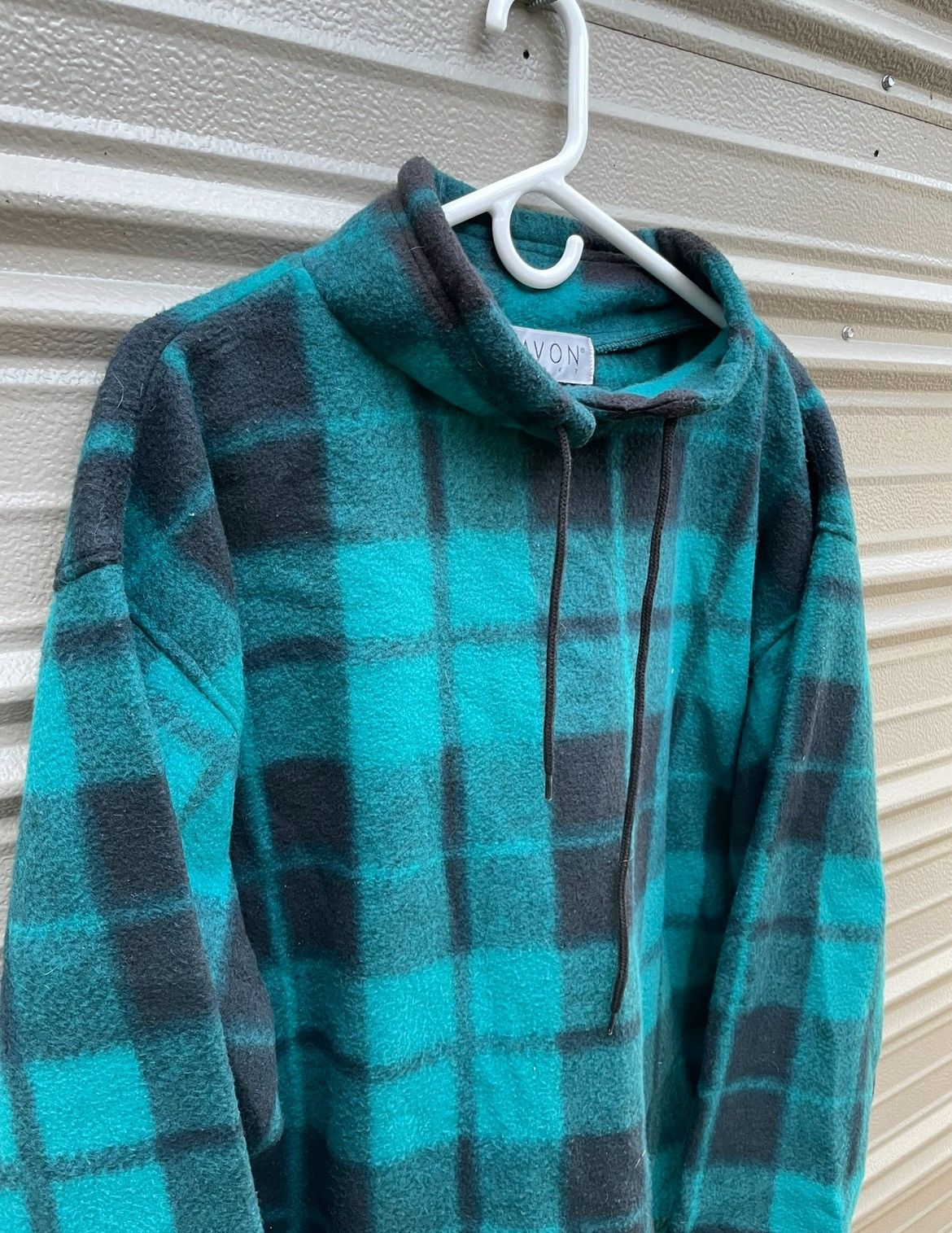 Other Vintage Lavon Sport Plaid Fleece Pullover Jacket Teal Black Size US L / EU 52-54 / 3 - 5 Thumbnail