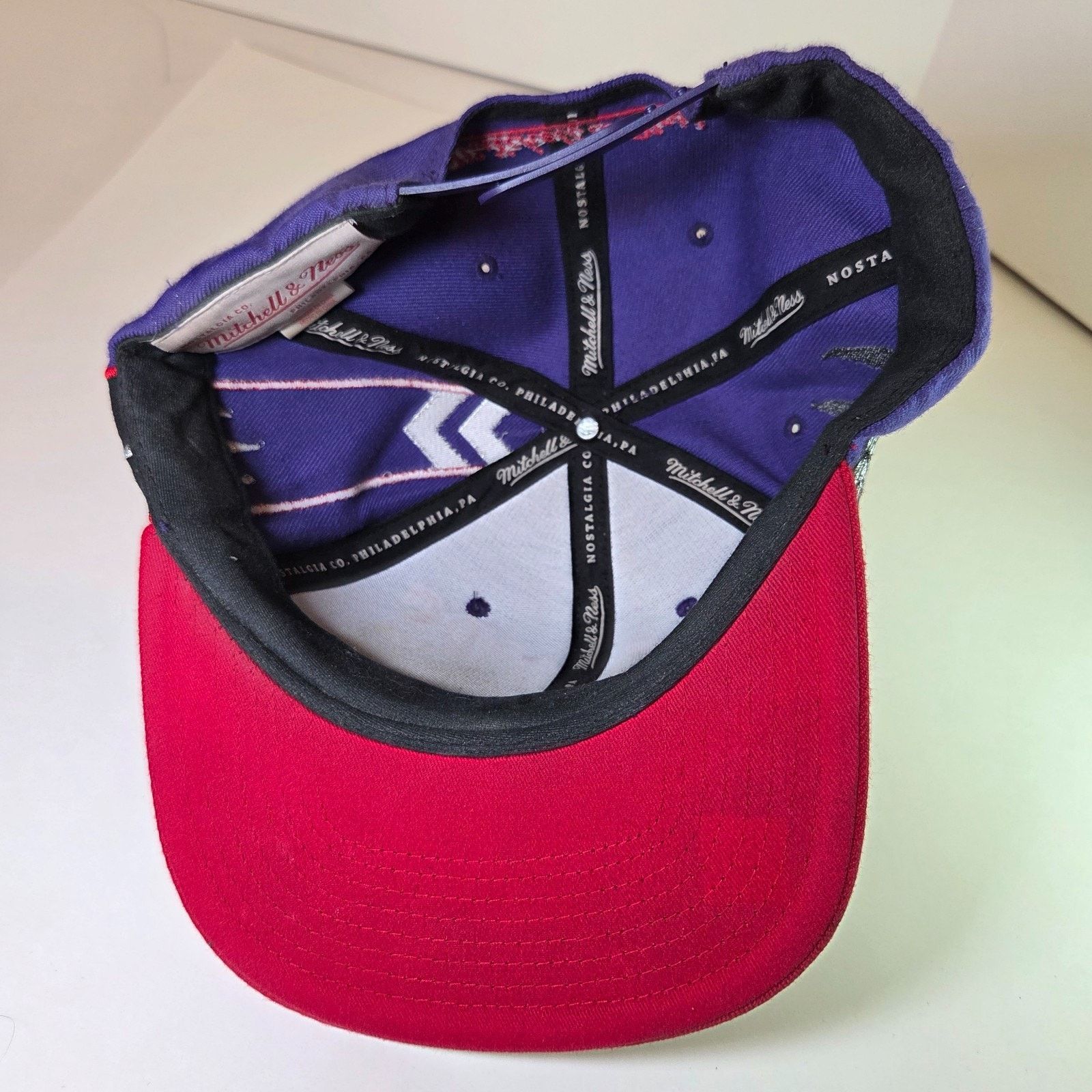 Mitchell & Ness Toronto Raptors Mitchell & Ness Snapback Hat Purple Red Size ONE SIZE - 6 Thumbnail