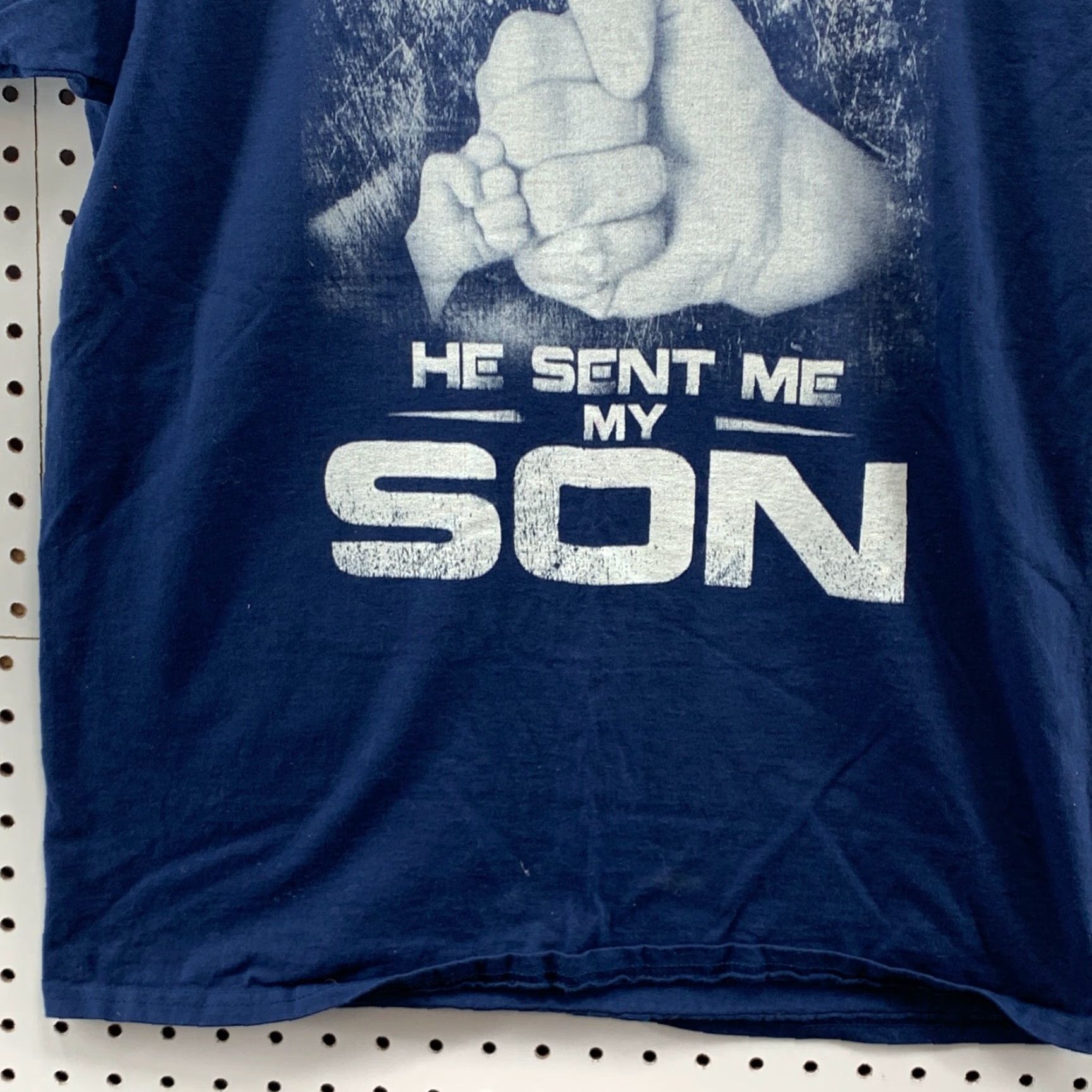 Hanes Religious Dad Shirt Mens Large God Sent Quote Son Short Sleeve Shirt Size US L / EU 52-54 / 3 - 7 Thumbnail