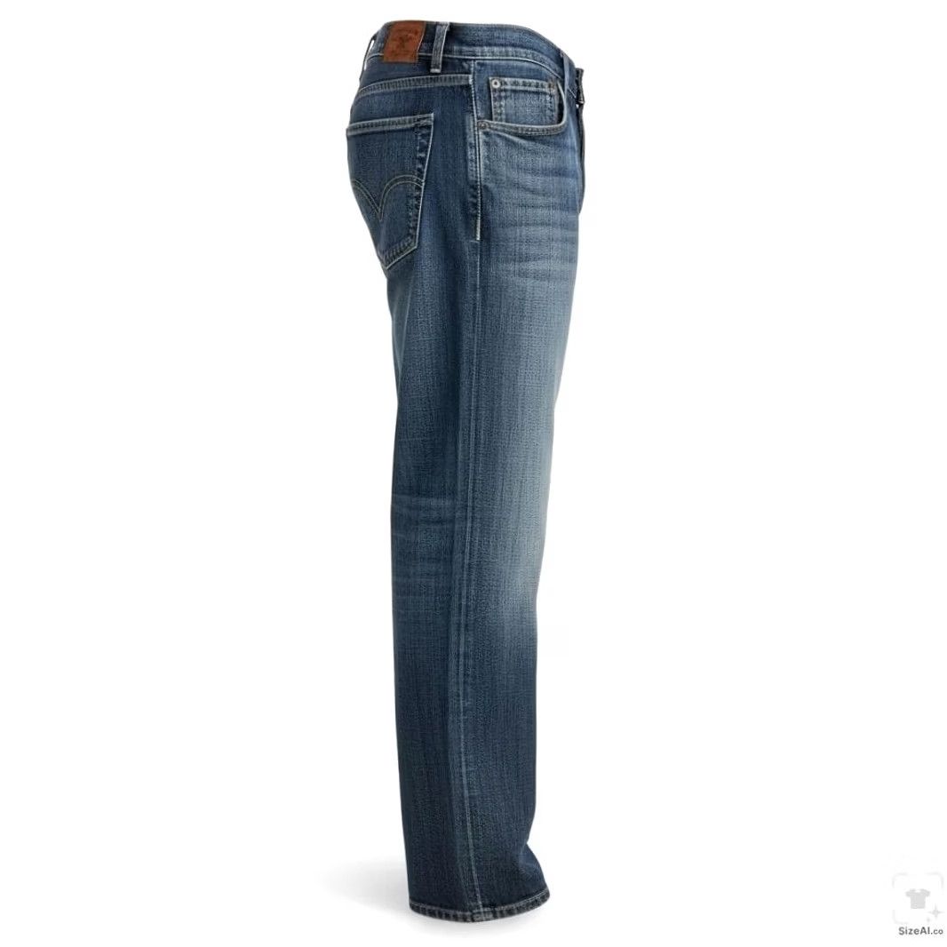 Lucky Brand Lucky Brand 221 Original Straight Jeans Mens 32x27 Blue Medium Wash Button Fly Denim 5-Pocket Logo Patch Size US 32 / EU 48 - 3 Thumbnail