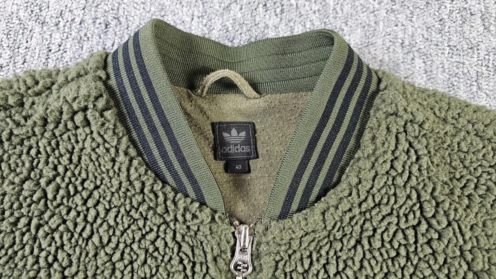 Adidas Adidas Vintage 90s Teddy Fleece Cropped Boxy Y2K Olive Size L / US 10 / IT 46 - 5 Thumbnail