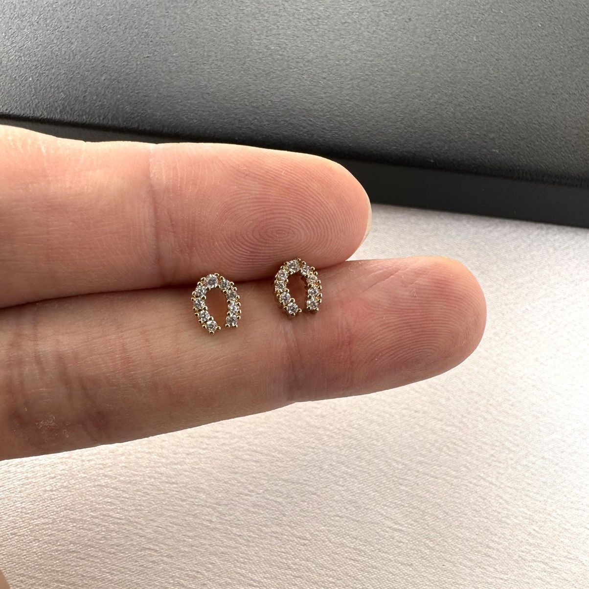 Designer CZ Tiny Horseshoe Stud Earrings for Women Daily Simple Style Size ONE SIZE - 4 Thumbnail