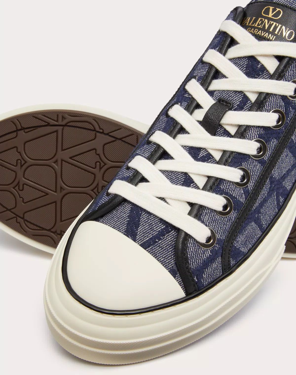 Valentino oc11z0625 Denim Effect Jacquard Sneaker in Multicolor Size US 8 / EU 41 - 5 Thumbnail