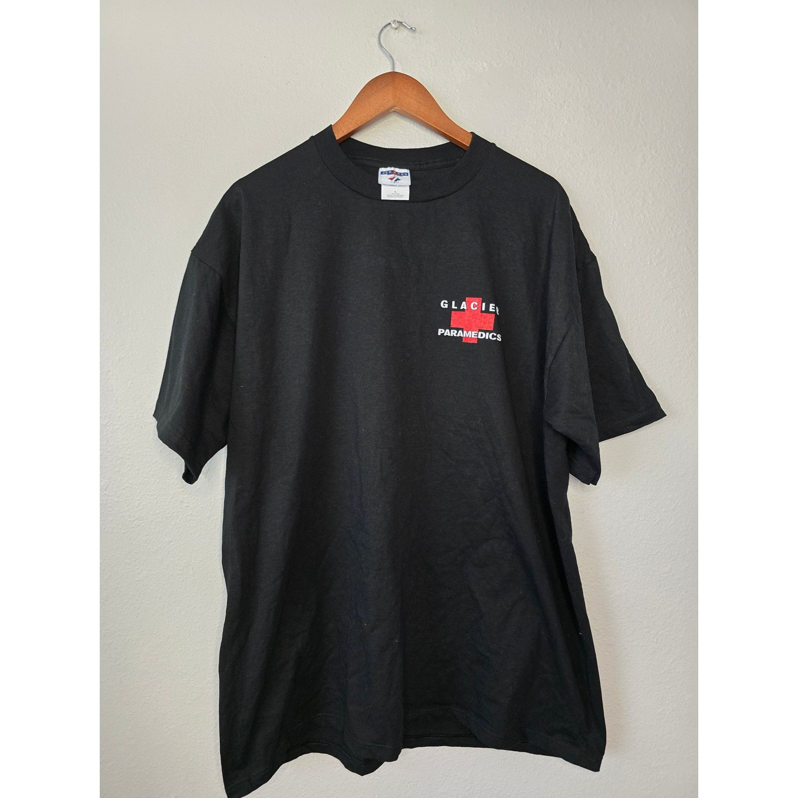 Jerzees Vintage Glacier Paramedics Shirt XL Medic Black Misprint Tee Size US XL / EU 56 / 4 - 1 Thumbnail