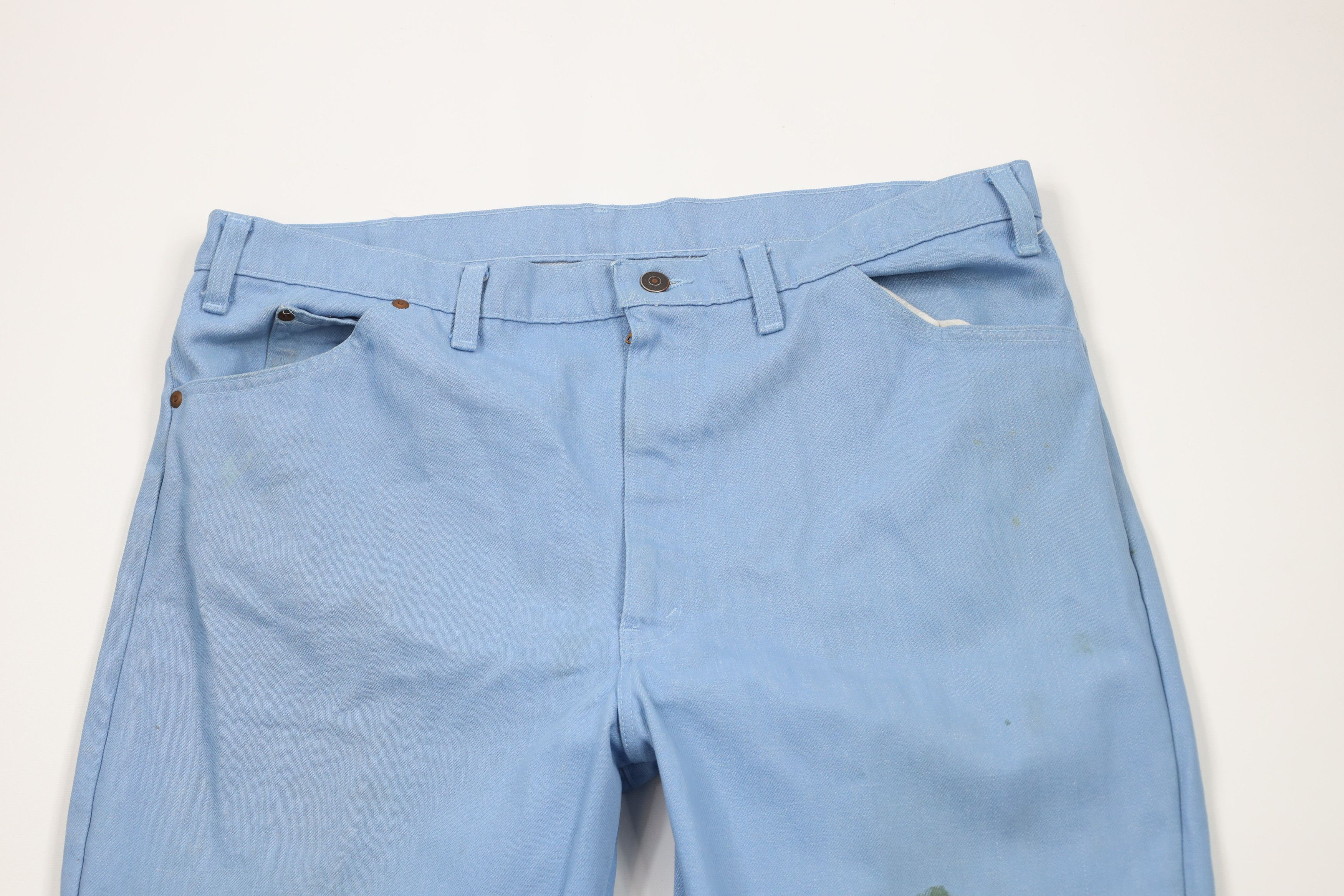 Vintage Vintage 70s Streetwear Flared Wide Leg Denim Jeans Blue USA Size US 38 / EU 54 - 2 Thumbnail