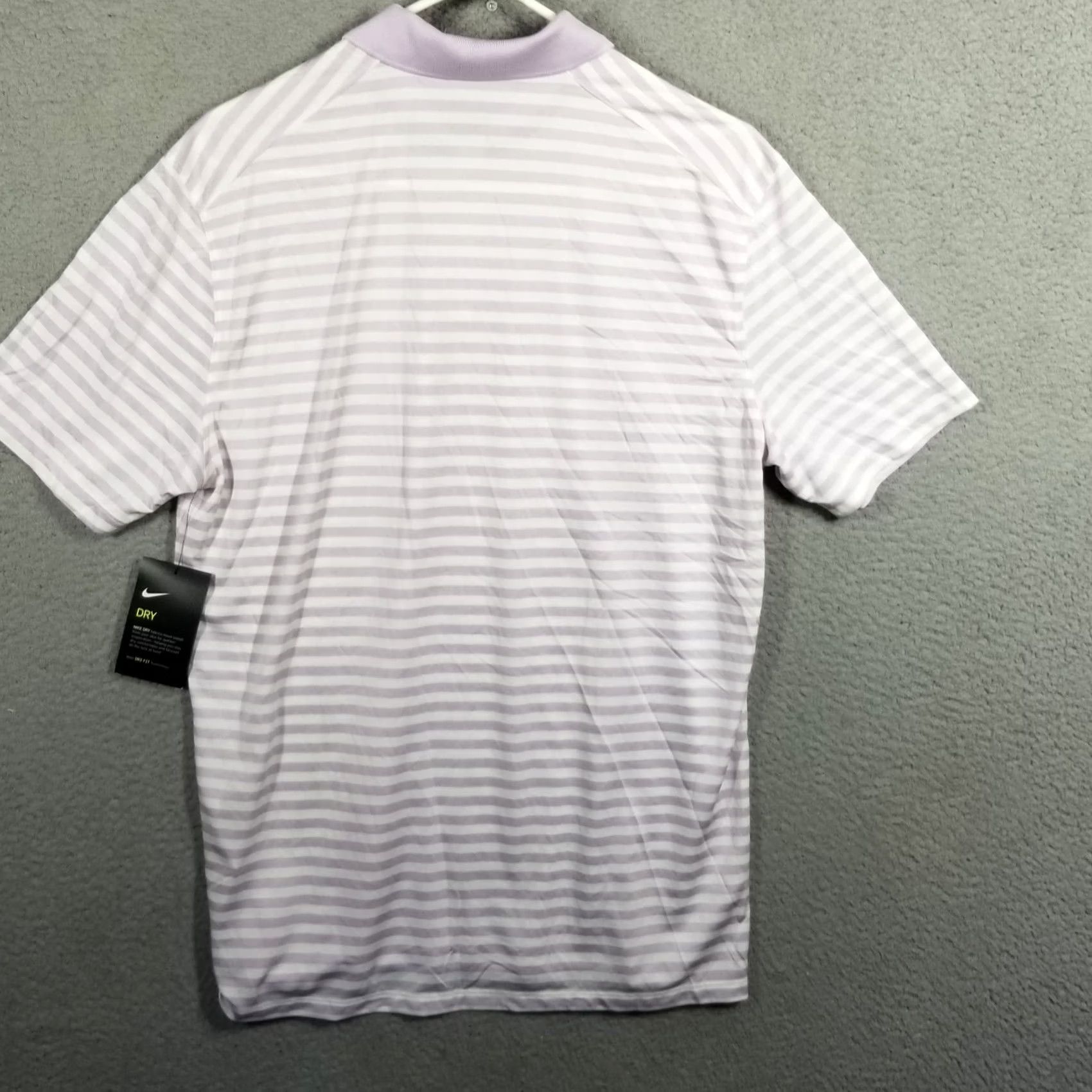 Nike Nike Golf Polo Shirt M Mens Purple White Striped Dri-FIT Victory 91% Polyester 9% Spandex Short Sleeve Breathable Activewear Polo Size US M / EU 48-50 / 2 - 2 Thumbnail