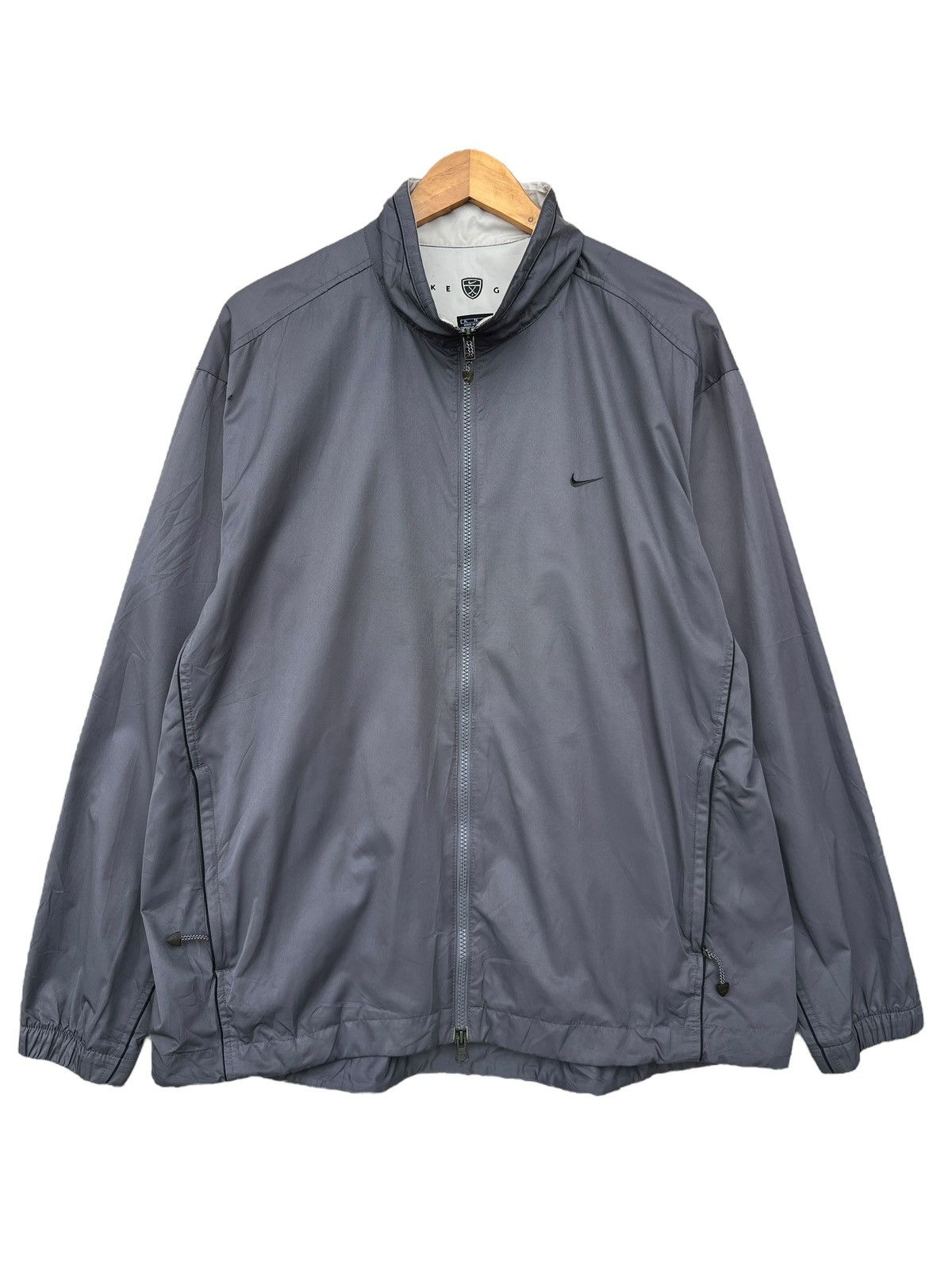 Nike × Vintage Vintage Y2K Nike Zipper Small Swoosh Grey Jacket Size US XL / EU 56 / 4 - 1 Thumbnail