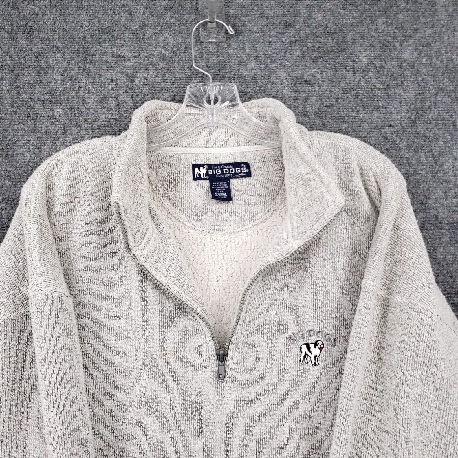 Big Dogs Big Dogs Sweater Mens XL Gray Quarter Zip Pullover Size US XL / EU 56 / 4 - 3 Thumbnail