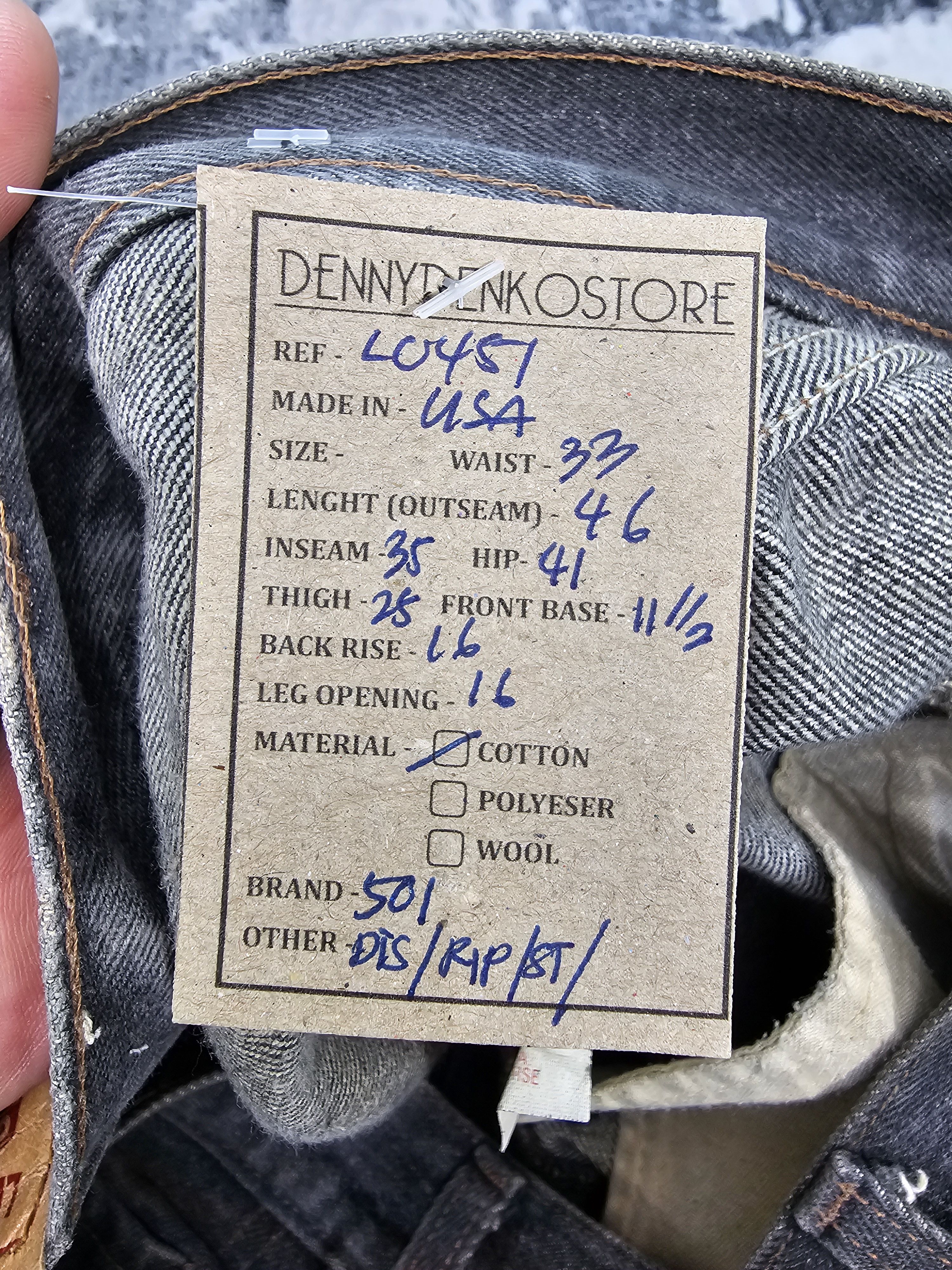 Levi's Vintage LEVIS 501 Ripped Paint Splash Black Jeans L0451 Size US 33 - 18 Thumbnail