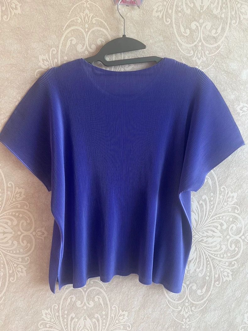 Issey Miyake Issey Miyake size:3 Purple pleated short-sleeved shirt Size S / US 4 / IT 40 - 2 Thumbnail