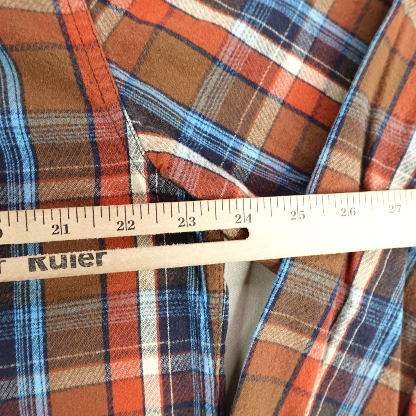 Carbon2Cobalt VINTAGE Carbon 2 Cobalt Shirt Men's Large Plaid Flannel Button-Up Workwear Brown Orange Blue Cotton 90s Mens Large Shirt Size US L / EU 52-54 / 3 - 6 Thumbnail