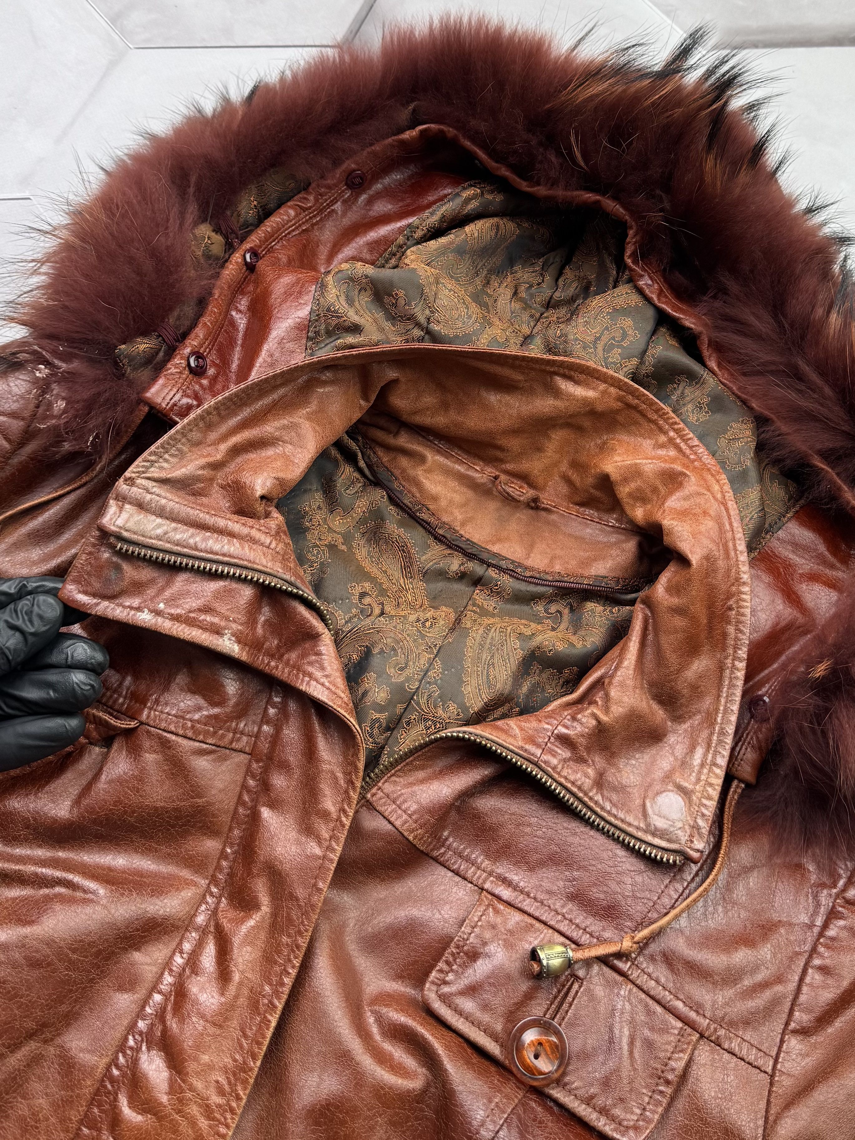 Vintage Vintage Hooded Leather Jacket (E4) Size US S / EU 44-46 / 1 - 9 Thumbnail