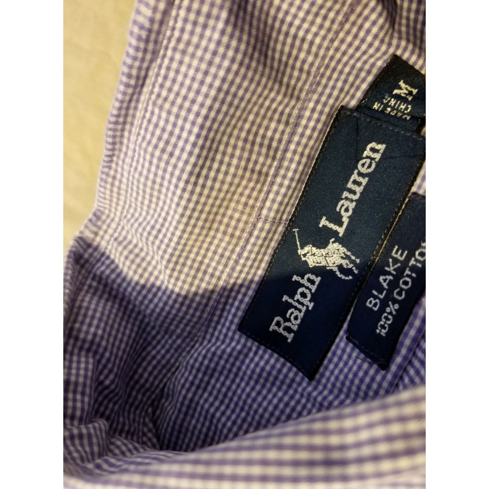 Polo Ralph Lauren Polo Ralph Lauren Shirt Mens M Medium Blue Button Cotton Classic Collared Button-Down Casual Long Sleeve All Seasons Size 40R - 3 Thumbnail