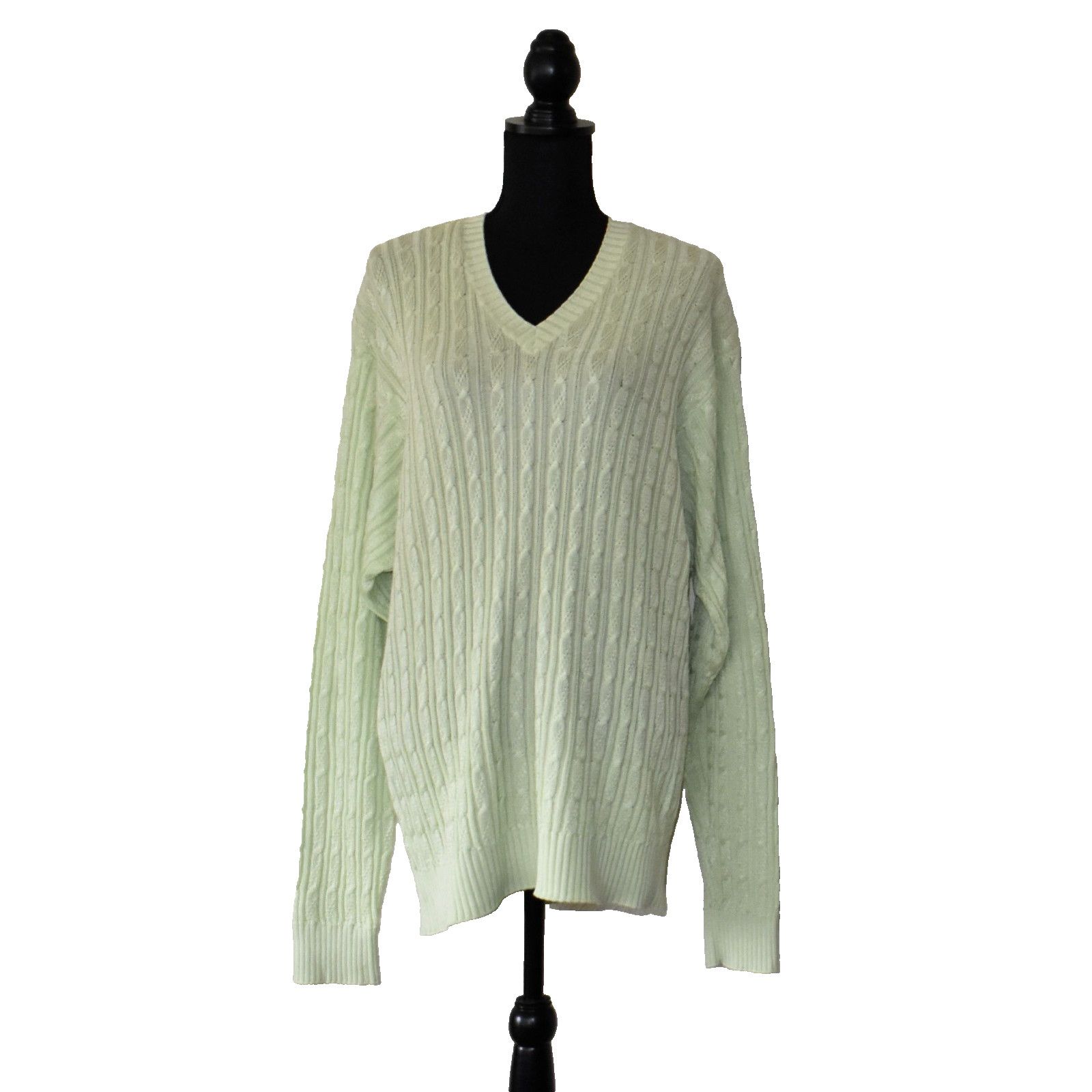 Bobby Jones NWOT BOBBY JONES Lime Cotton Knit V Neck Sweater Size L Size L / US 10 / IT 46 - 1 Thumbnail