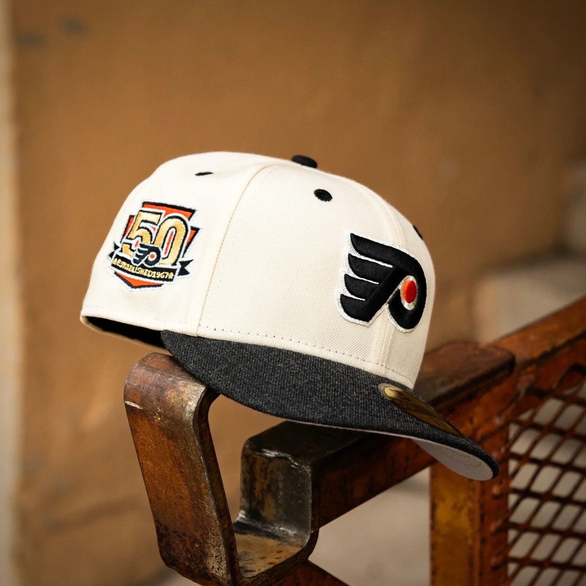 New Era New Era Flyers 50th Anniversary Grey 59Fifty 7 1/8 Fitted Size ONE SIZE - 3 Thumbnail