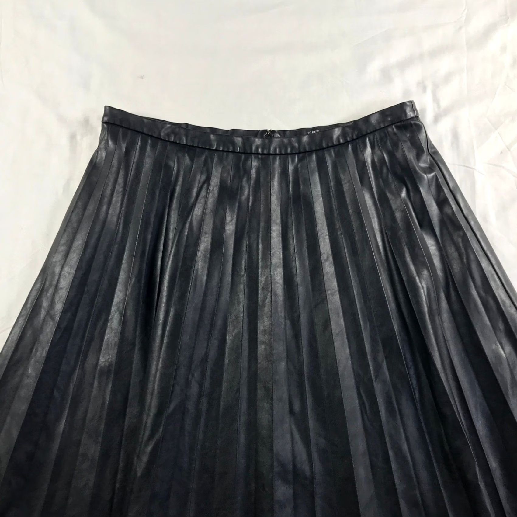 J.Crew J.CREW Black Faux Leather Midi Skirt Size 14 Vegan A-Line - Dark Academia Style Size 36" / US 14 / IT 50 - 7 Thumbnail