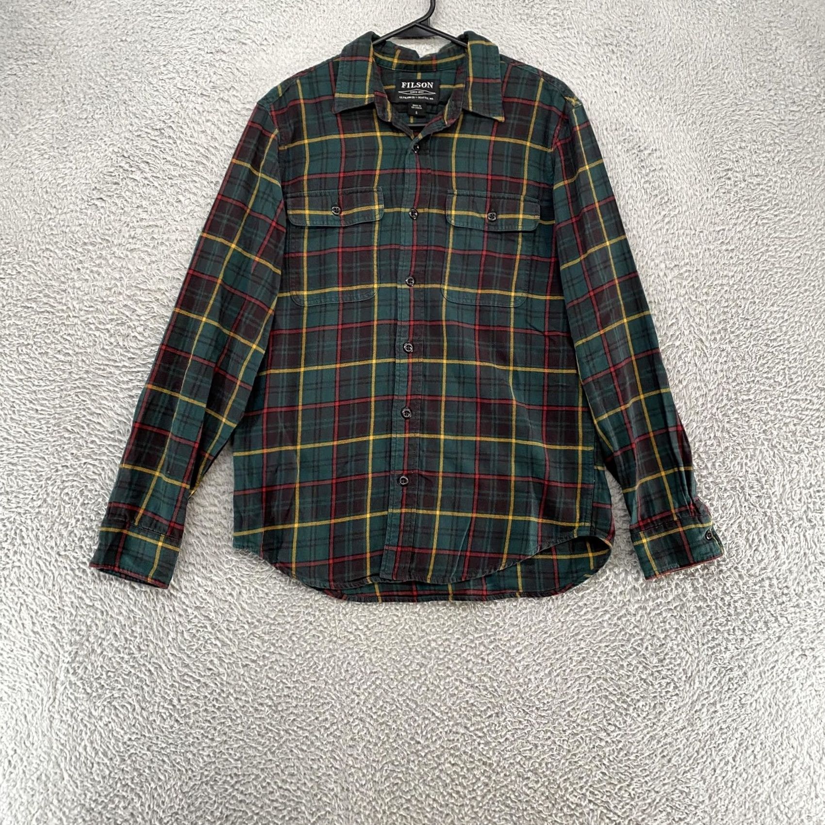 Filson Filson Scout Shirt Mens Small Plaid Green Cotton Button Up Workwear Outdoors Size US S / EU 44-46 / 1 - 2 Thumbnail