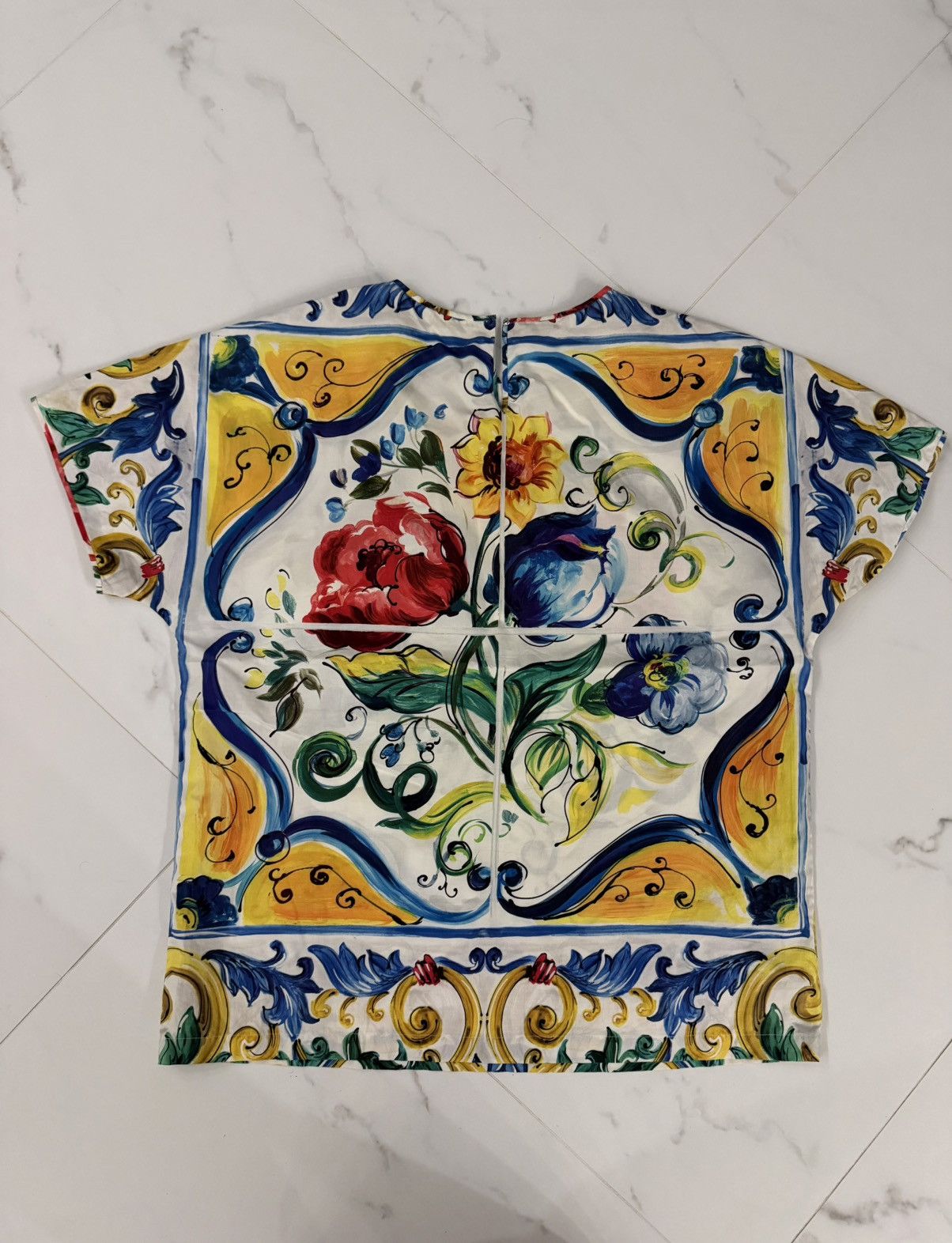 Dolce & Gabbana Dolce & Gabbana Majolica Tile Print Top Size M / US 6-8 / IT 42-44 - 2 Thumbnail