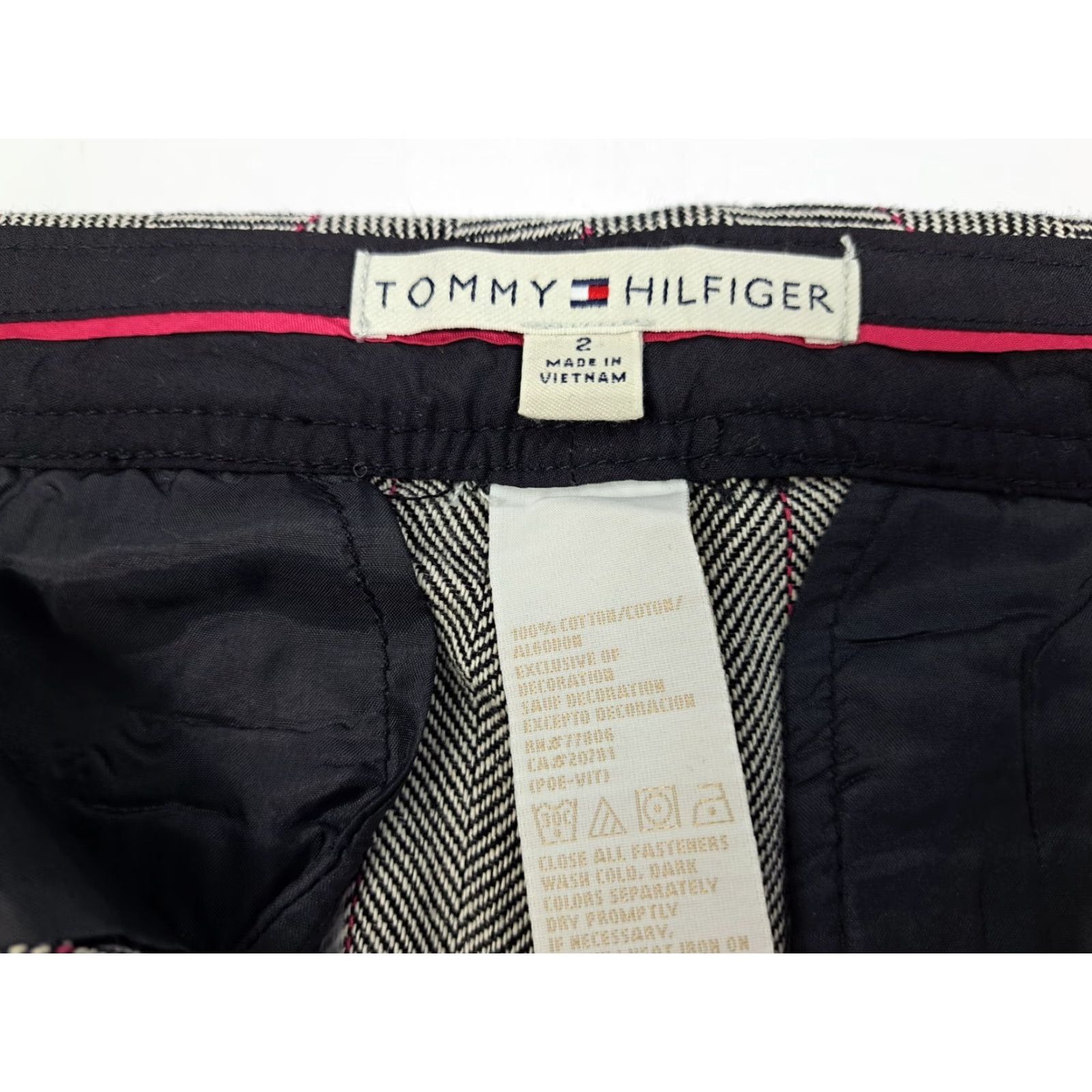Tommy Hilfiger Tommy Hilfiger Pants Womens Wide-Leg Pin Stripe Black/White/Purple Size 2 30in Inseam Dress Pants Regular WNT/NWT Size 26" / US 2 / IT 38 - 2 Thumbnail