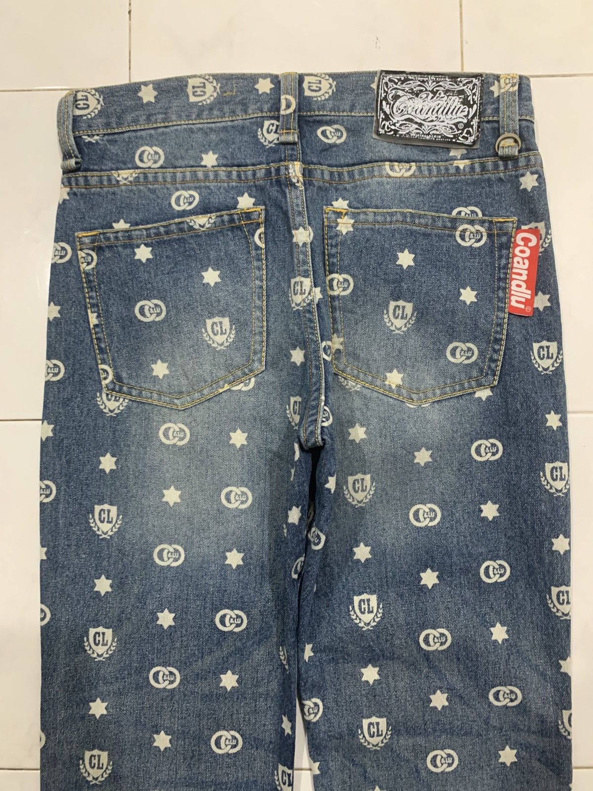 Japanese Brand Co&Lu Multi Logo All Over Print Jeans Size US 31 - 6 Thumbnail