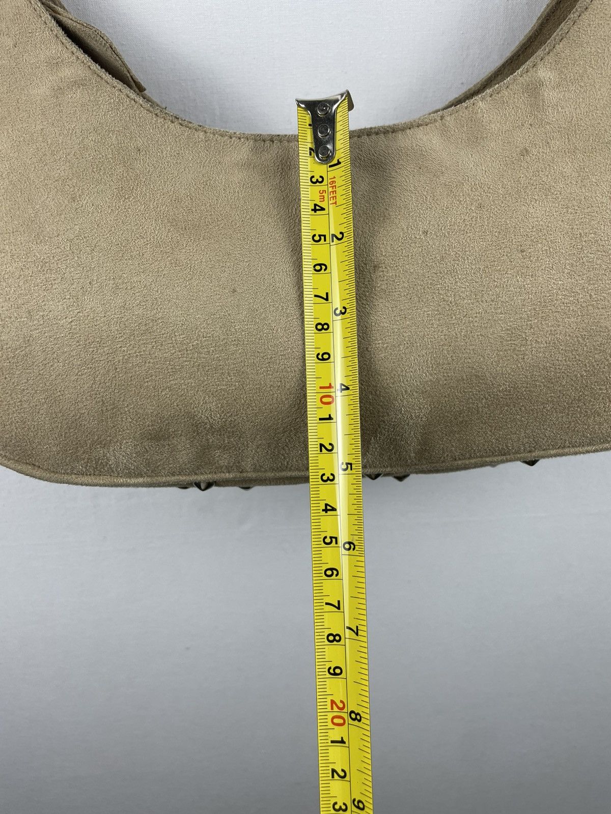 Japanese Brand Acanthe Hobo Handbag Suede and Studded With Metal Studs Size ONE SIZE - 10 Thumbnail