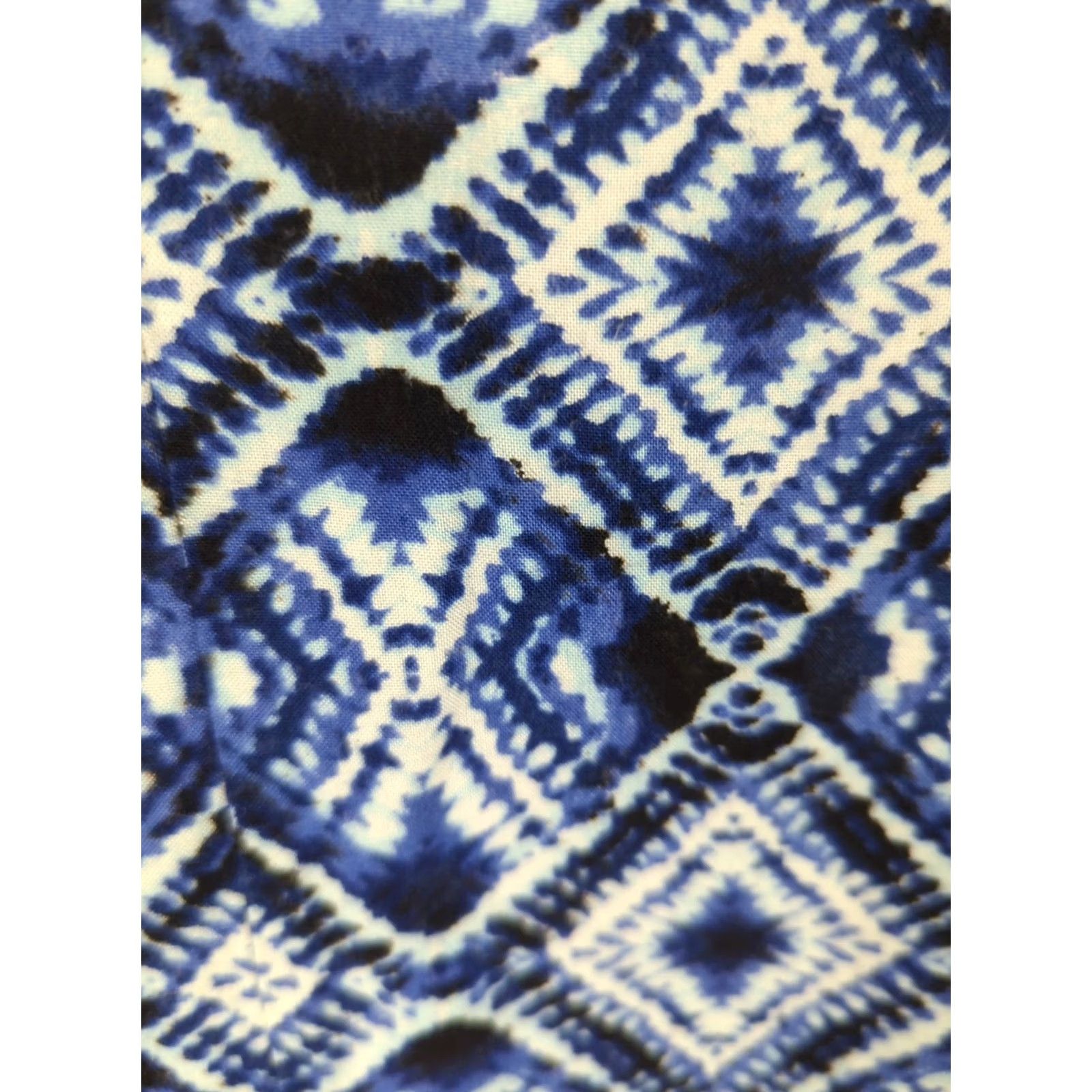 Vintage Allison Brittney Women's Plus Size 2X Blue Geometric Top Cold Shoulder boho Blouse Size XXL / US 16-18 / IT 52-54 - 5 Thumbnail