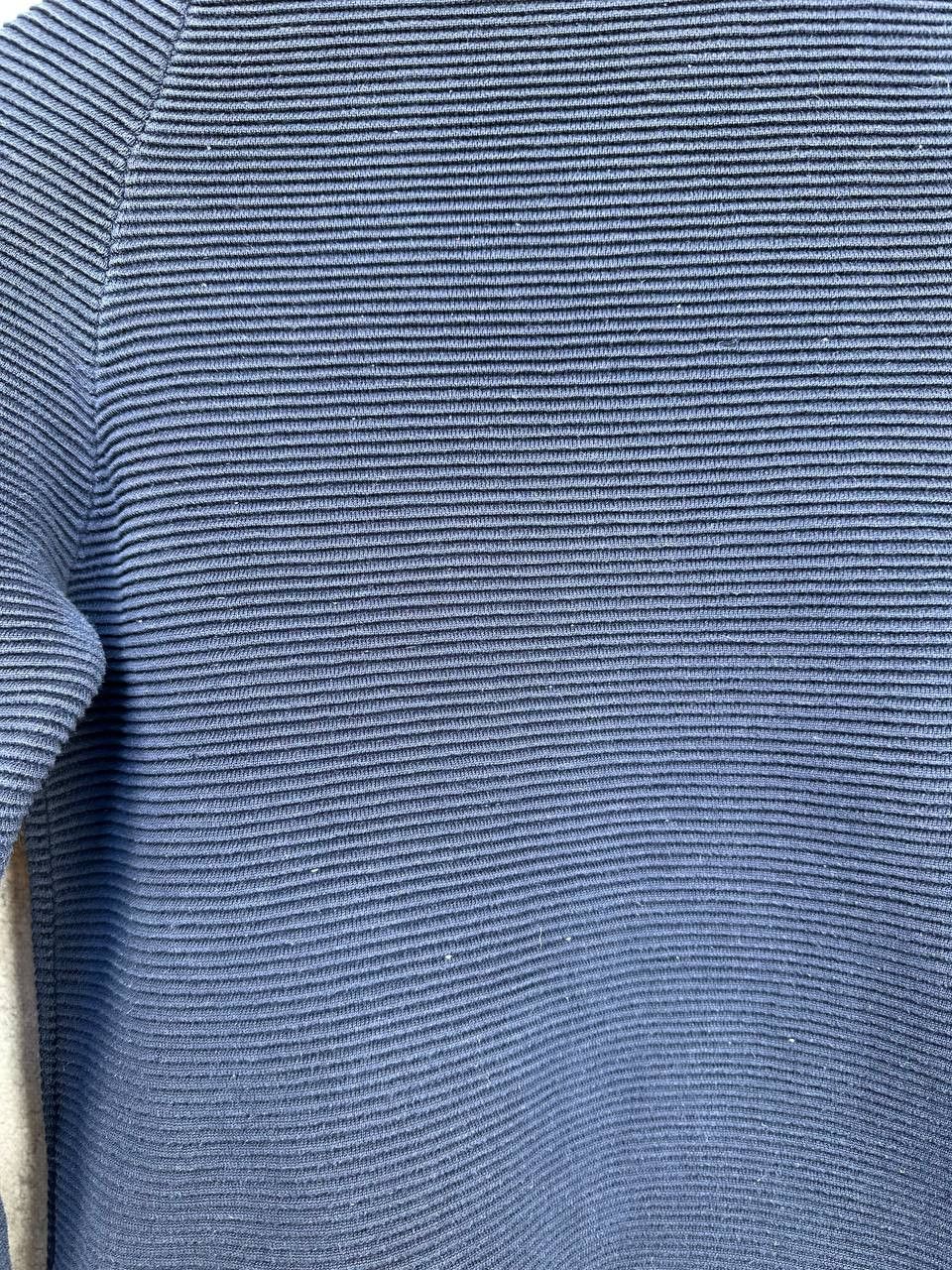 Cos COS Textured Cotton Mock Neck Ribbed Knit Sweater Navy Size XS / US 0-2 / IT 36-38 - 9 Thumbnail