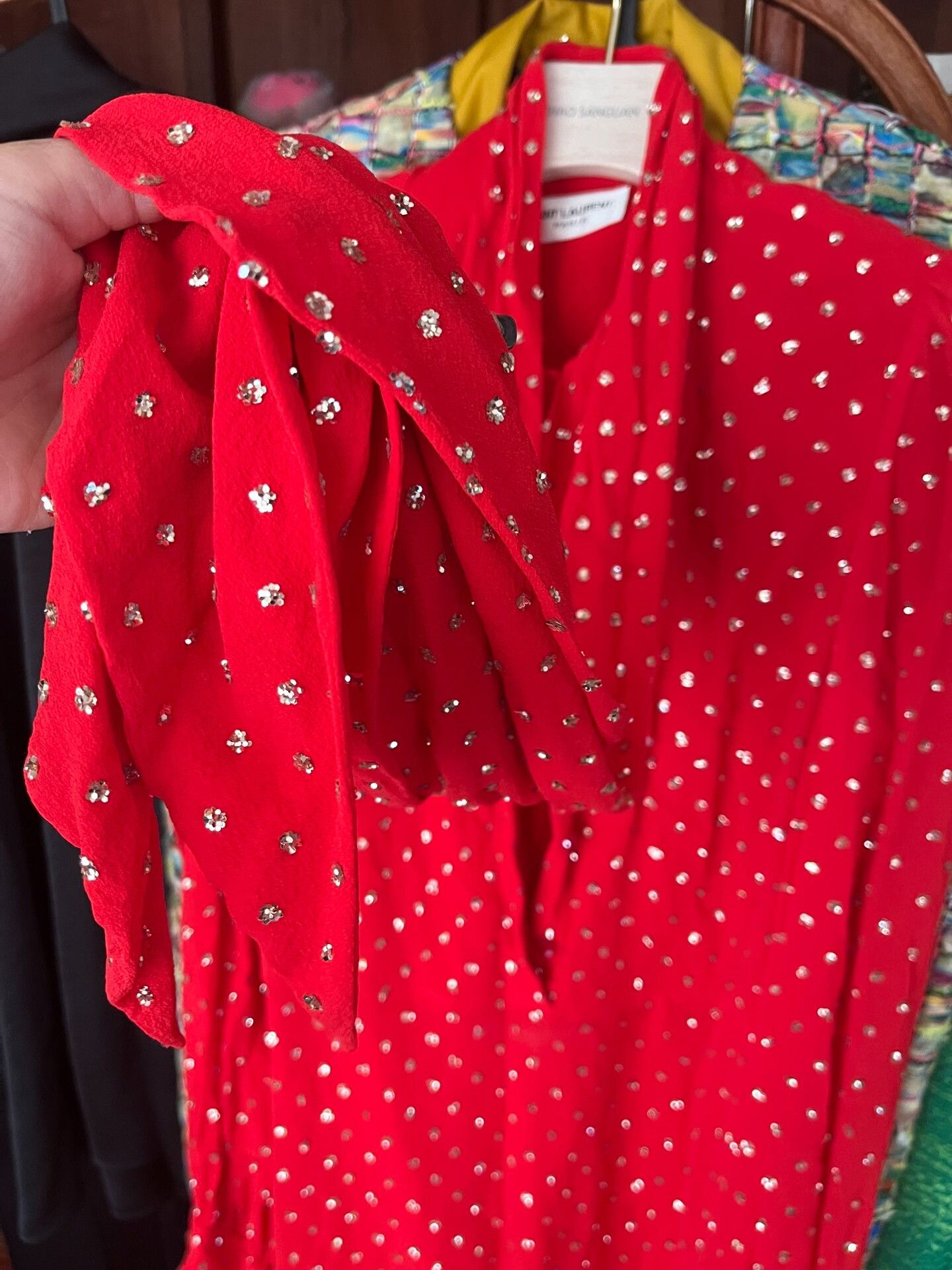 Saint Laurent Paris Saint Laurent Sequin Long Sleeve Dress Size S / US 4 / IT 40 - 1 Thumbnail