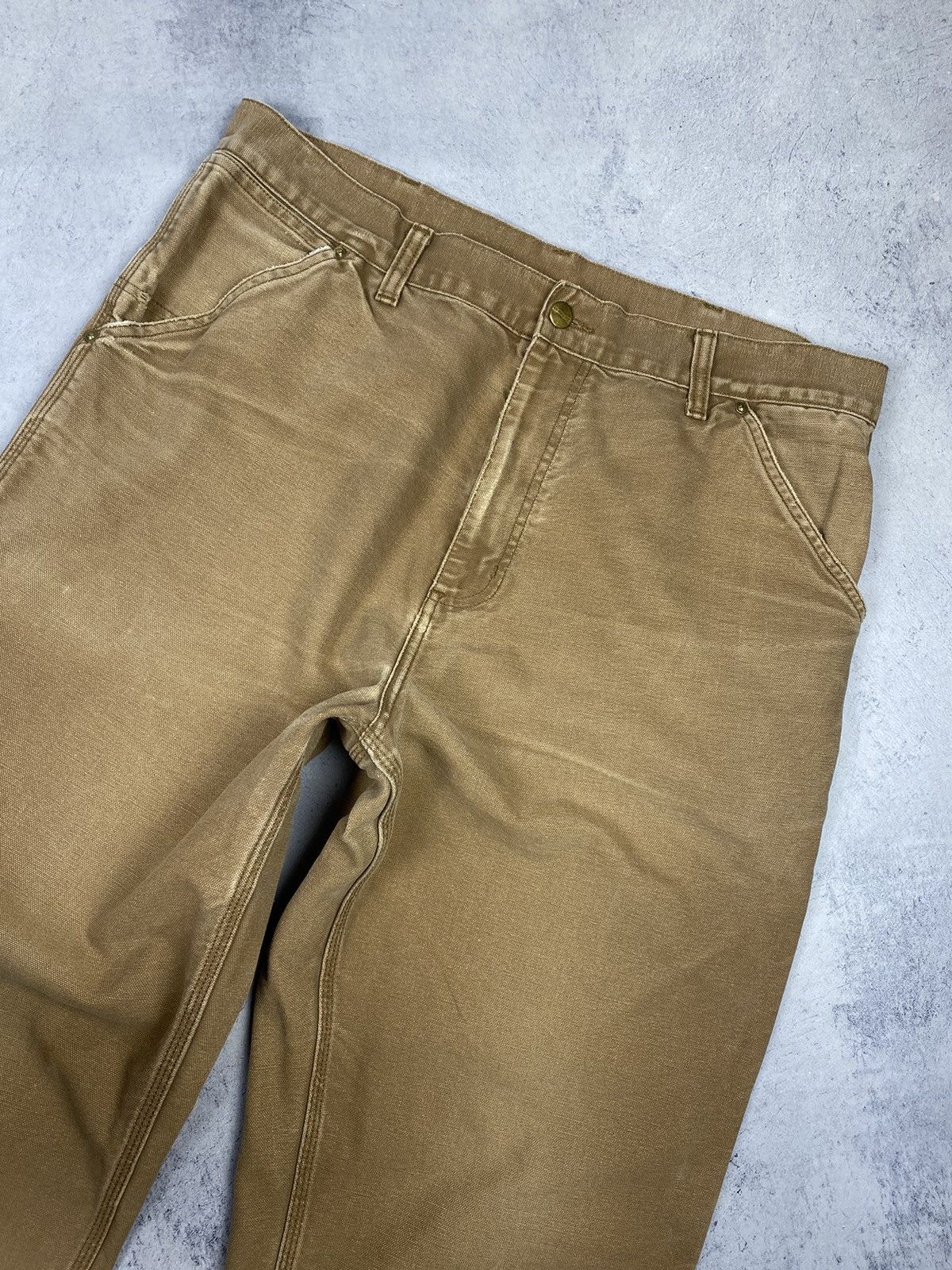 Carhartt Wip × Vintage Vintage Carhartt Single Knee Distressed Denim Work Pants Size US 34 / EU 50 - 9 Thumbnail