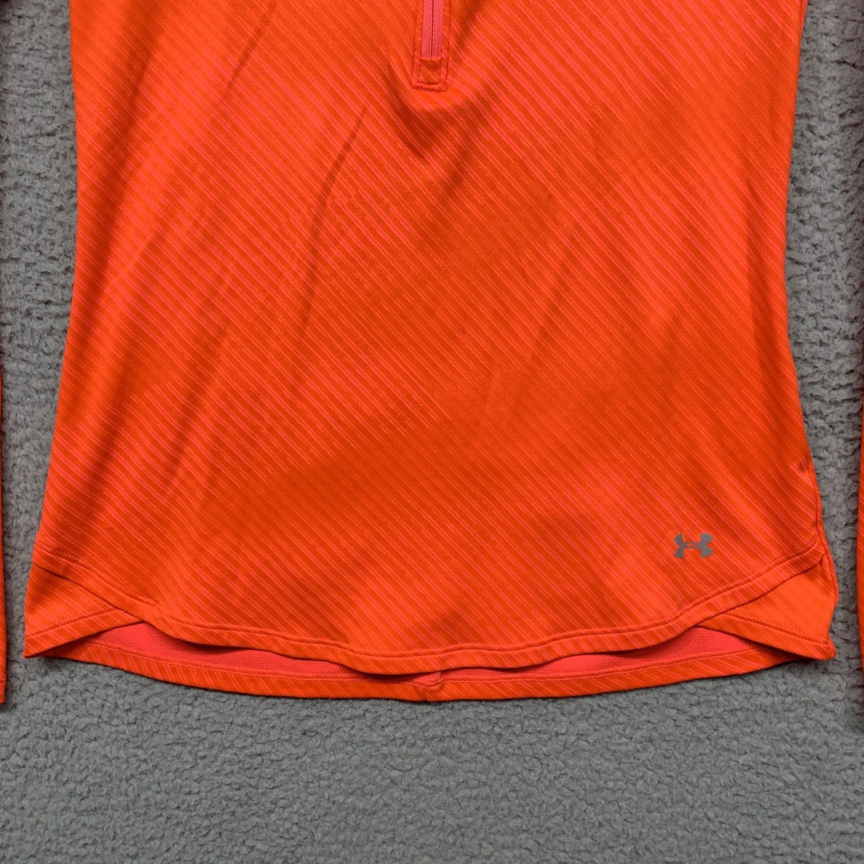 Under Armour Under Armour Athletic Top Women's M Orange Fitted Zip Pocket/Back Thumb Holes Shirt Slim 1/2 Zip Back Pocket 5" Size M / US 6-8 / IT 42-44 - 4 Thumbnail