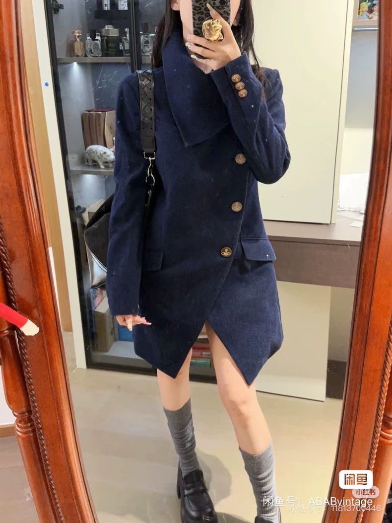 Vivienne Westwood Vivienne Westwood Black asymmetrical wool coat Size M / US 6-8 / IT 42-44 - 1 Thumbnail