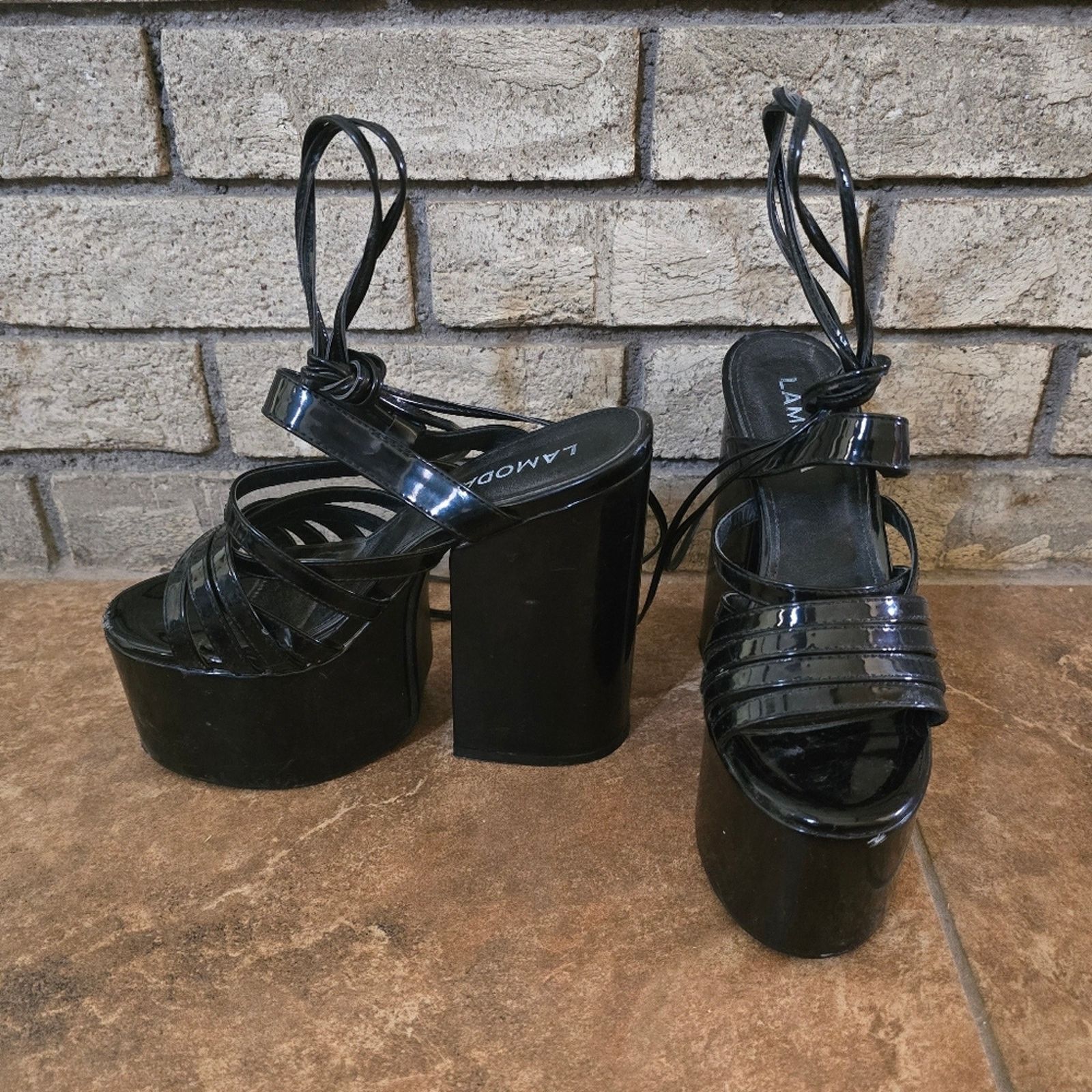 Other Black | LAMODA | Laced Up Platform Heels Size US 6.5 / IT 36.5 - 1 Thumbnail