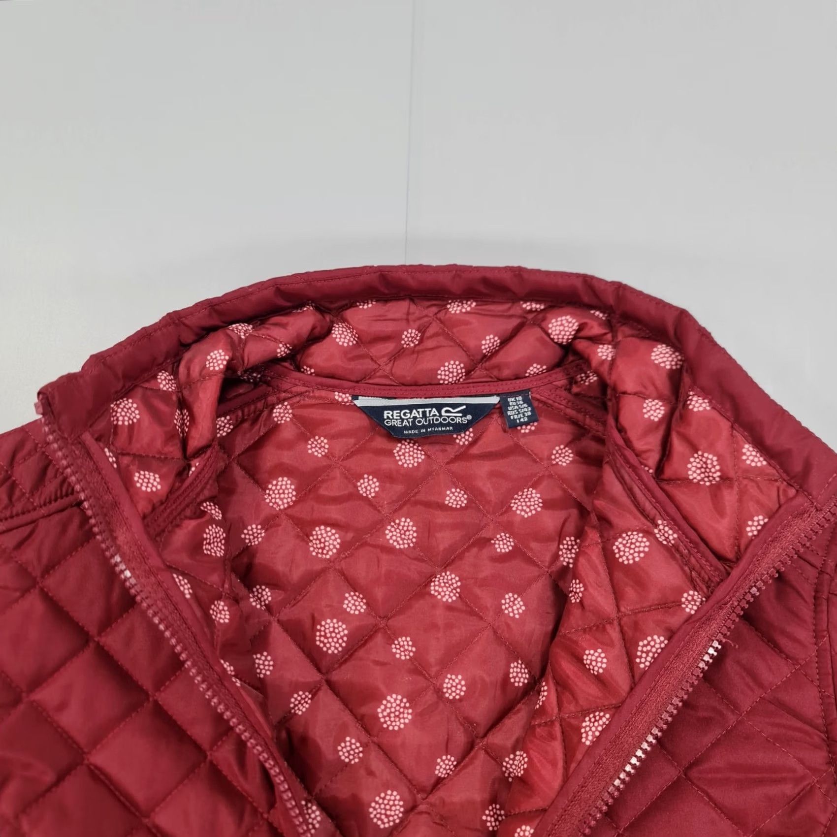 Vintage Regatta Womens Jacket Red Charleigh Quilted Insulated Full Zip 10 UK Size L / US 10 / IT 46 - 2 Thumbnail