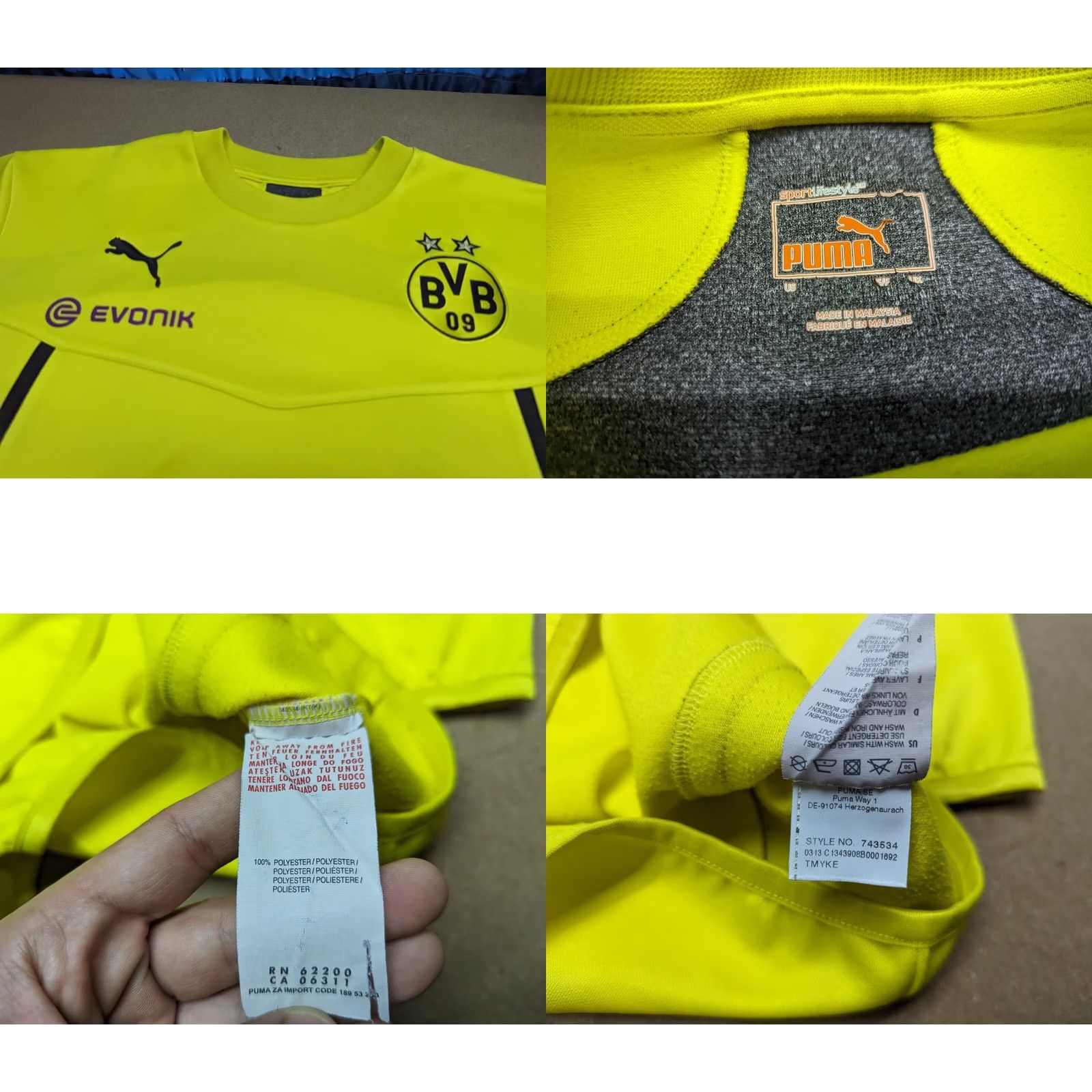 Puma Puma Dortmund 2013-2014 Mens Jacket Small Staff Issue Training Shirt Jersey Quick Dry Water Resistant Yellow Activewear Football Mens Size US S / EU 44-46 / 1 - 8 Thumbnail