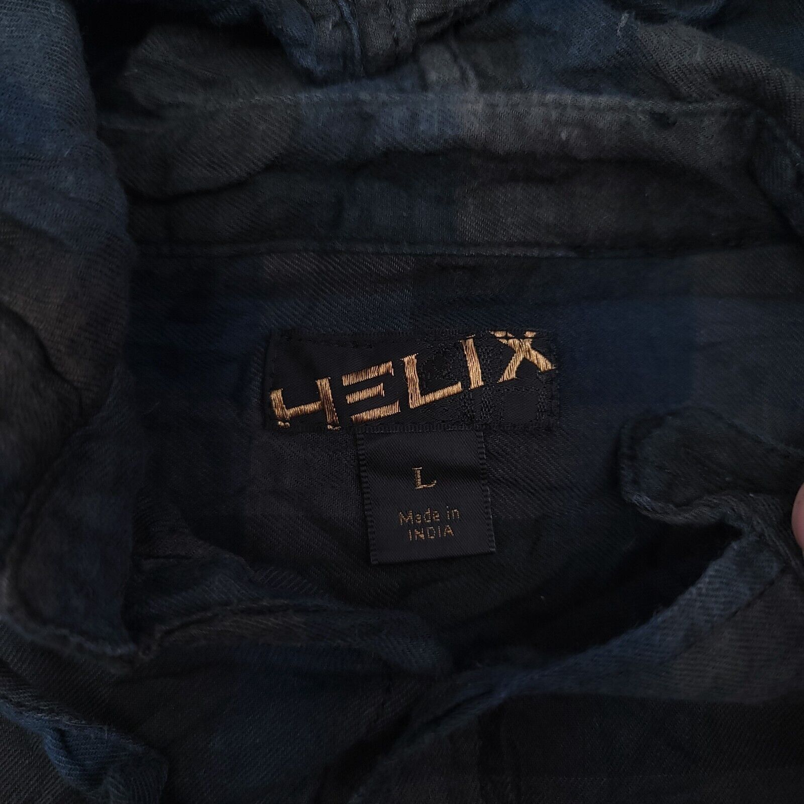 Helix Helix Casual Button Up Hoodie Mens Size Large L Blue Plaid Size US L / EU 52-54 / 3 - 3 Thumbnail