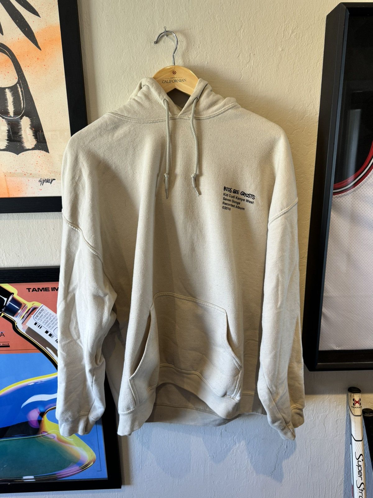 image of Kanye West x Takashi Murakami Kids See Ghosts Hoodie in Beige (Size XL)