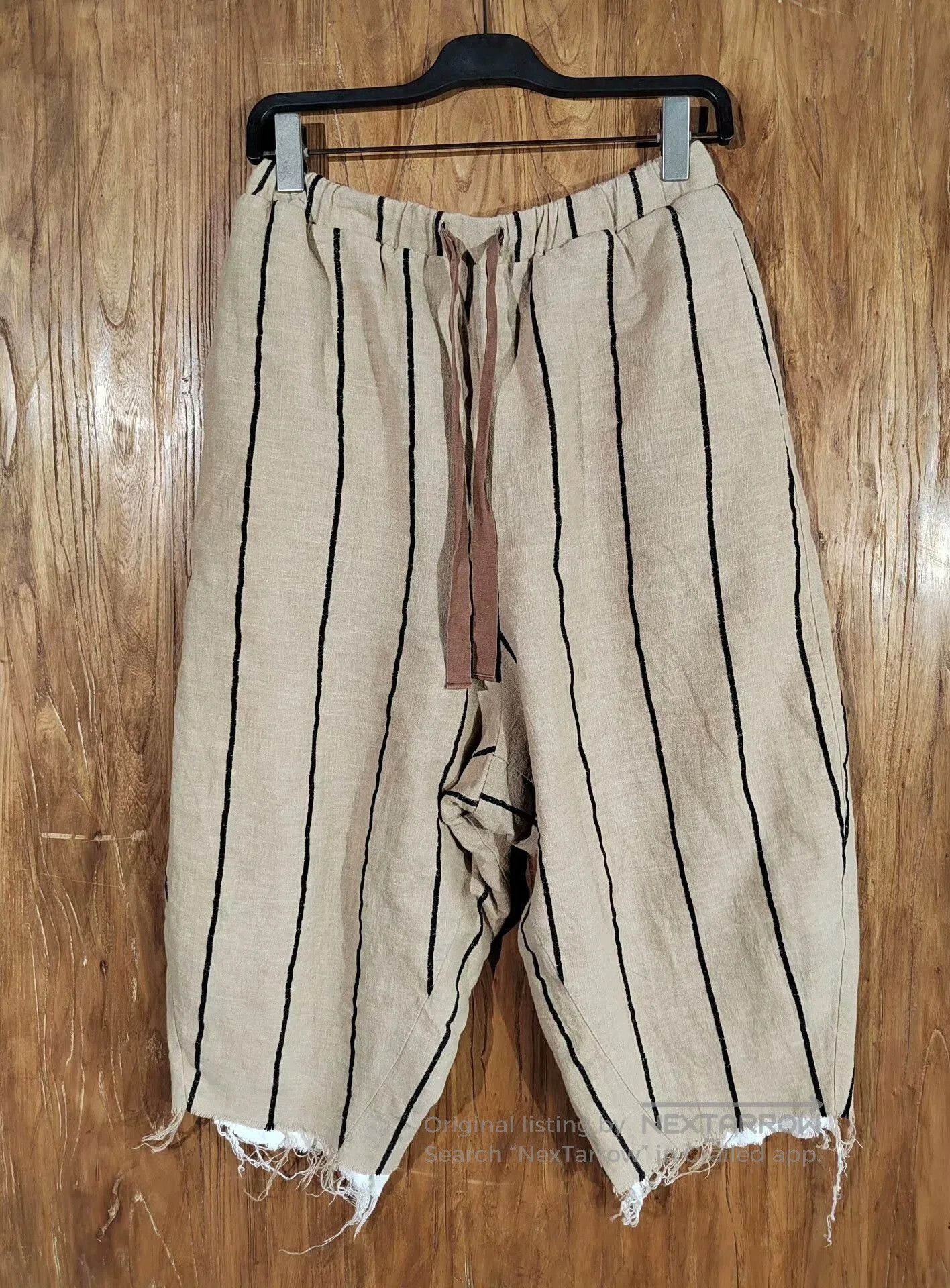 Japanese Brand Striped Wide-Leg Pants by Morin Khuur. Size 26" / US 2 / IT 38 - 1 Thumbnail