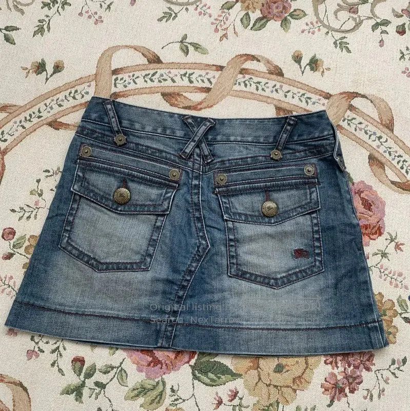 Burberry Burberry Blue Cotton Mini Skirt for Women. Size 23" - 6 Thumbnail