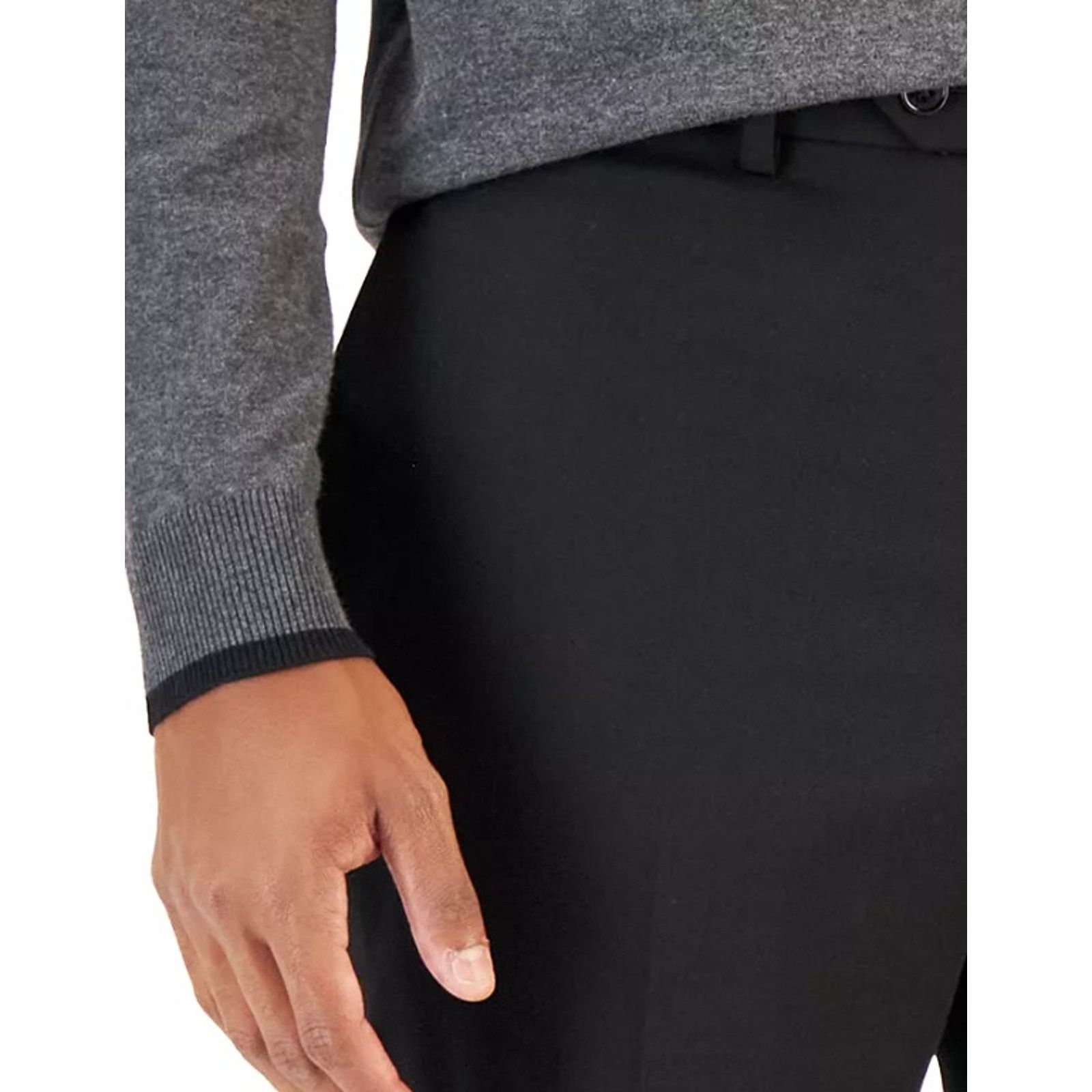Van Heusen Van Heusen Men's Black Stretch Classic Suit Pants 33W 32L Size US 33 - 4 Thumbnail