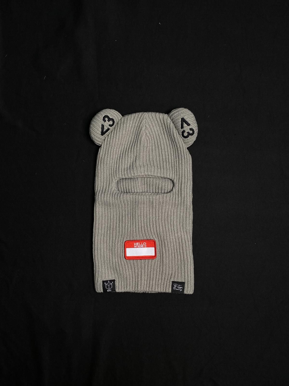 Japanese Brand Rare Box Boys Retro Hearts Gray Balaclava Ski Mask OS Size ONE SIZE - 1 Thumbnail