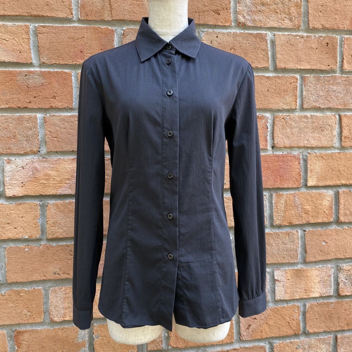 Prada Prada Elegant Black Fitted Long-Sleeve Shirt Size XS / US 0-2 / IT 36-38 - 2 Thumbnail