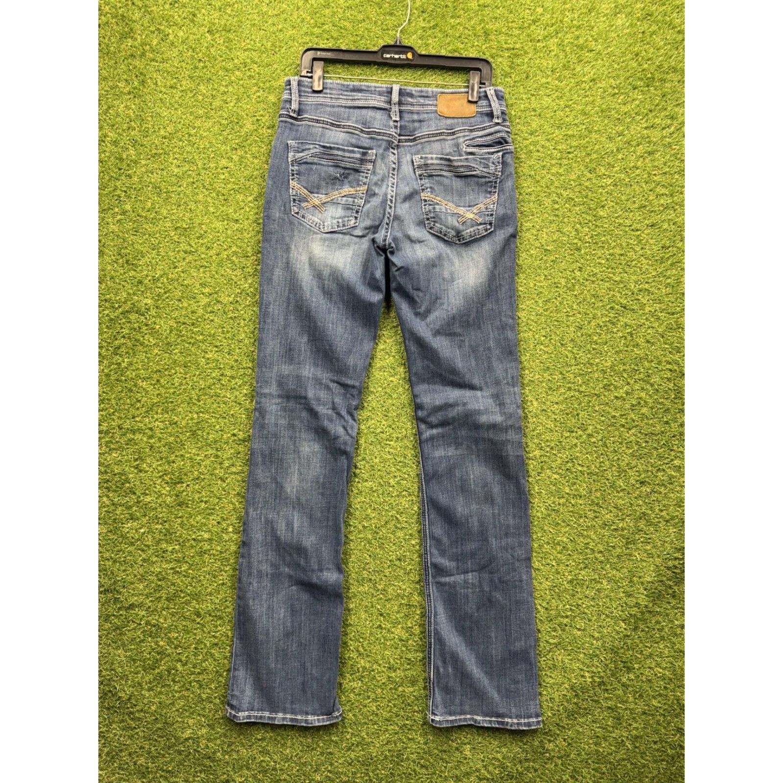 Vintage Buckle Buckle Bke Jeans Mens 31x38 Medium Wash Straight Leg Stretch Casual Comfort Denim 5-Pocket Regular Blue Mens Jeans 31in 38in��� Size US 31 - 2 Thumbnail