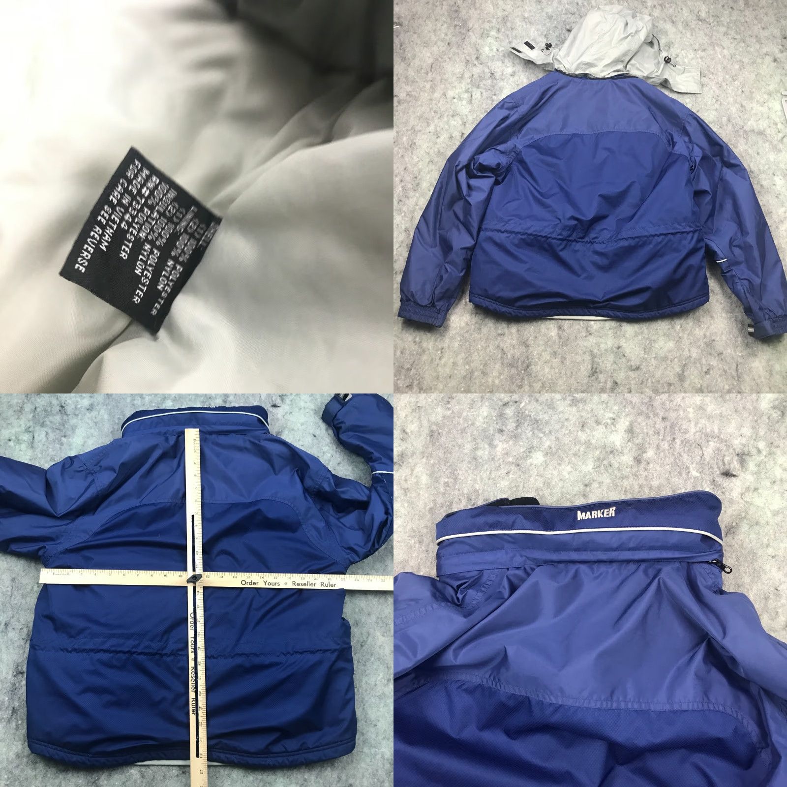 Barker Marker Womens Ski Jacket Size 12 Blue Winter Coat Packable Hood Vented Insulated Size XL / US 12-14 / IT 48-50 - 8 Thumbnail