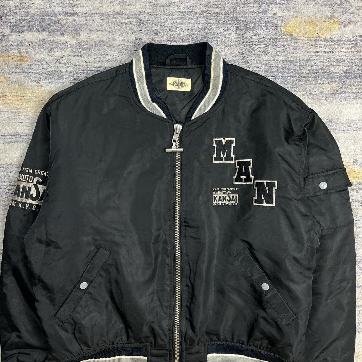 Yohji Yamamoto 90s Kansai Yamamoto embroidery dragon reflective logo jacket Size US L / EU 52-54 / 3 - 4 Thumbnail