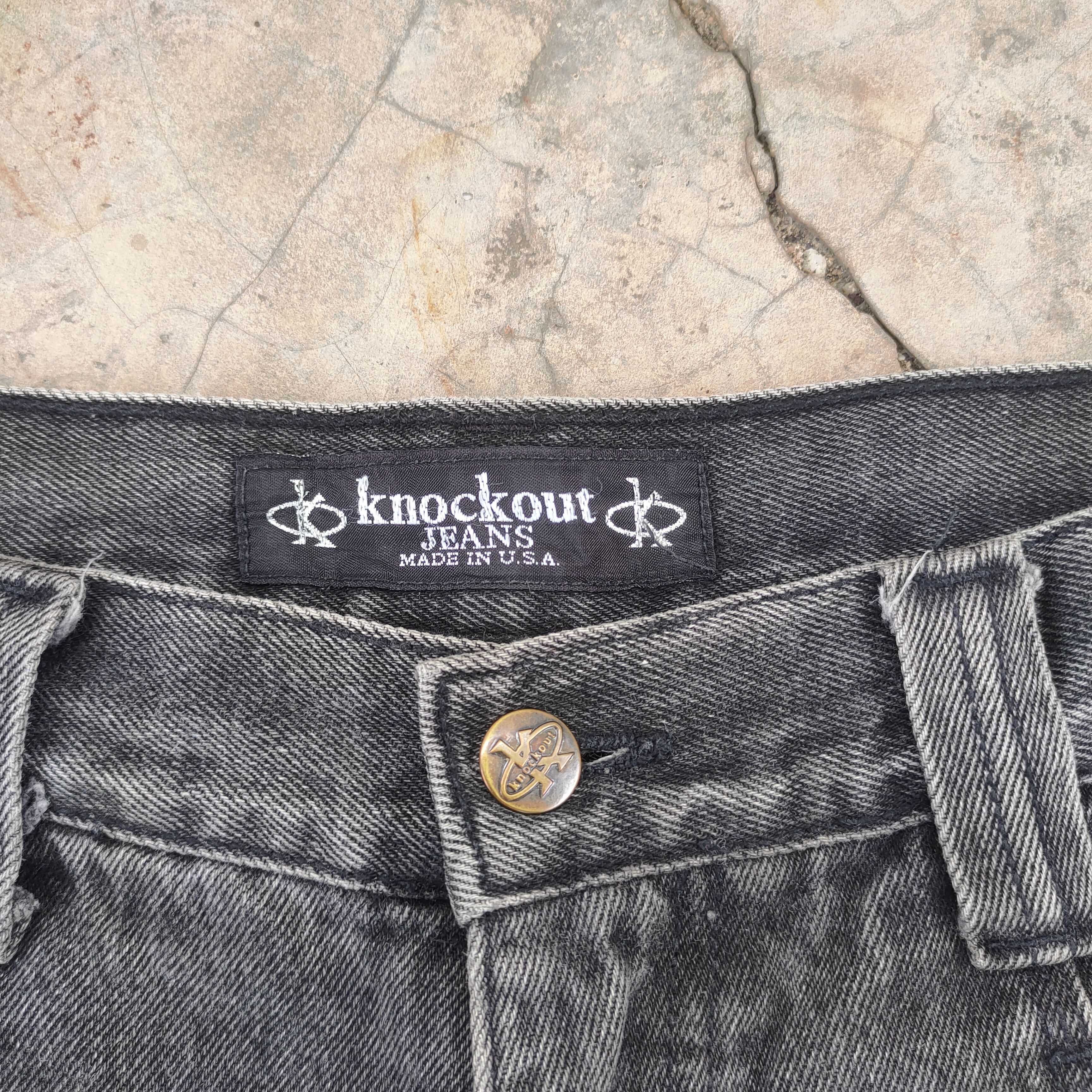 Jean × Vintage W34 VINTAGE KNOCKOUT FADED BLACK DISTRESSED JEANS PANTS Size US 34 / EU 50 - 6 Thumbnail