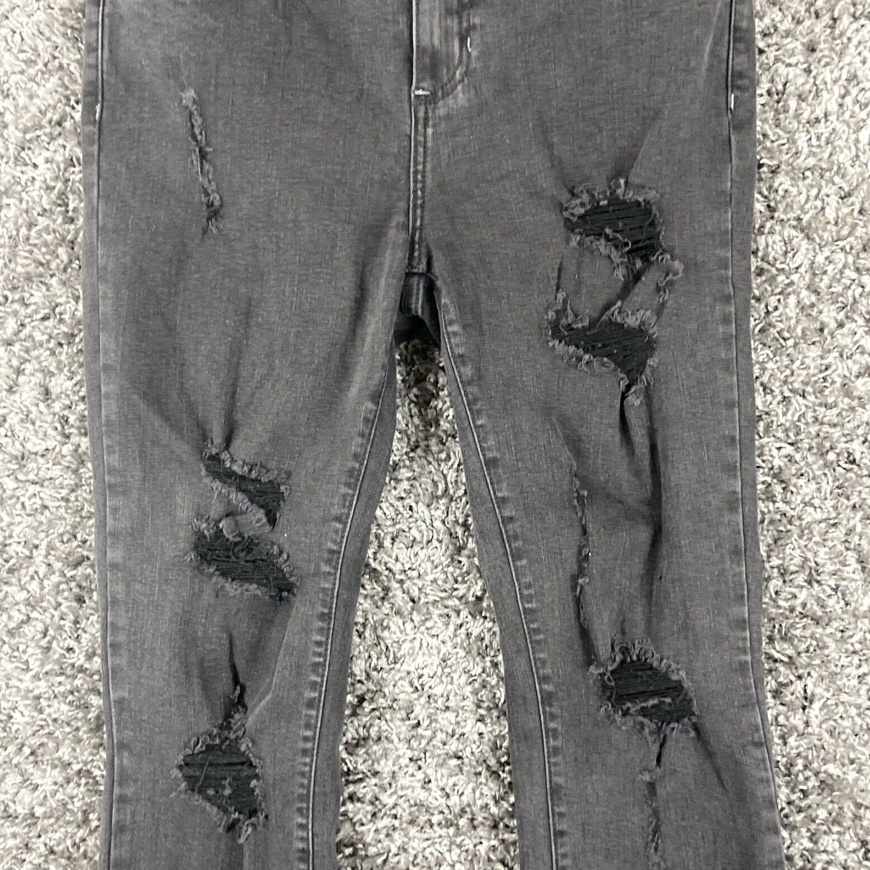 Vintage Cello Jeans Women's Size 11 Black Crop Skinny Distressed Womens Size 32" / US 10 / IT 46 - 3 Thumbnail