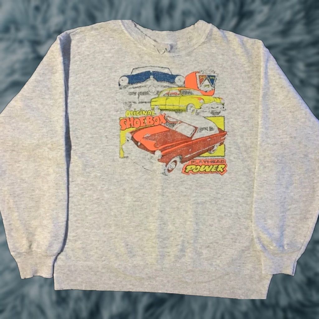 NASCAR Vtg 90s Ford Flathead Power Faded Distressed Sweatshirt XS Racing Car Biker Grunge Hoodie Men Gray XS NASCAR Size US XS / EU 42 / 0 - 1 Thumbnail