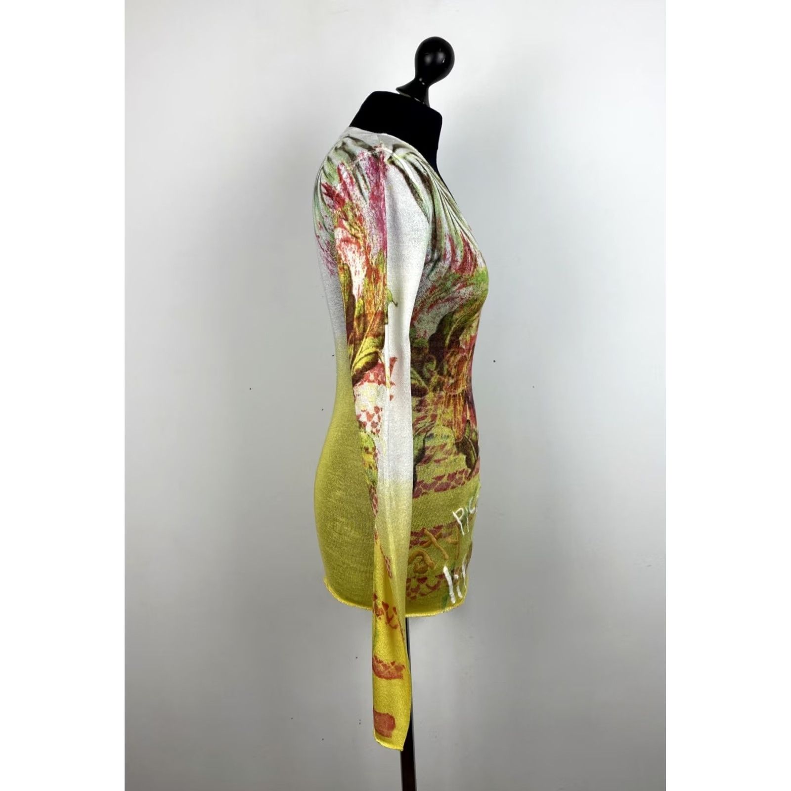 Desigual Desigual Shirt Womens Long Sleeve Crew Neck S Yellow Boho 31J2148 Size S / US 4 / IT 40 - 2 Thumbnail